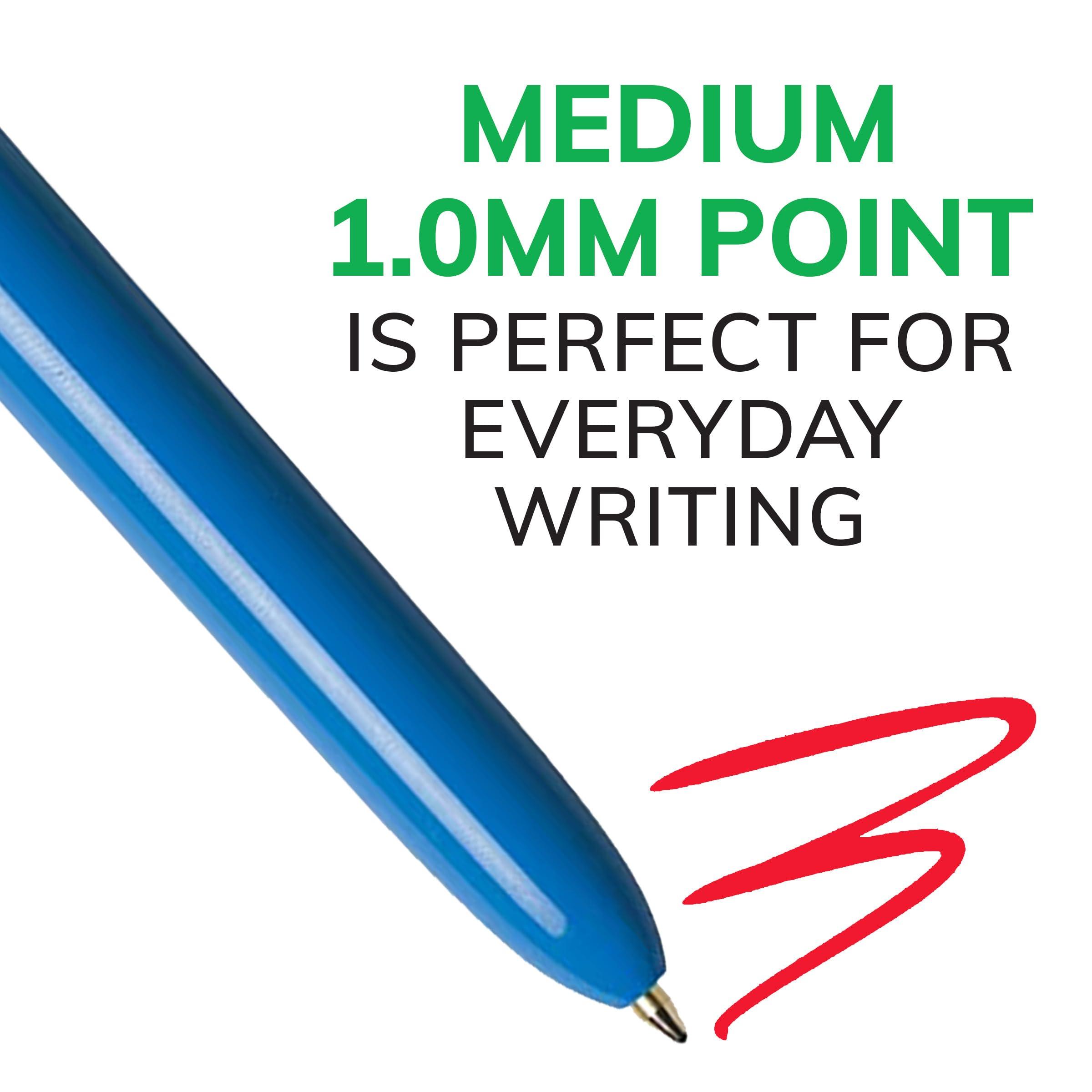 BIC 4-Color Original Retractable Ballpoint Pen with 1.0 mm Medium Point, 3-Count in Assorted Ink - Image 3