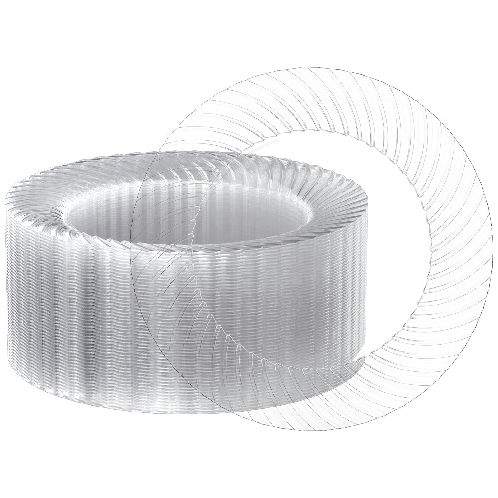 FOCUSLINE 10 Inch Clear Plastic Plates, 100 Count Disposable Heavy Duty Dinner Plates, Premium Hard Plastic for Weddings, Parties & Events
