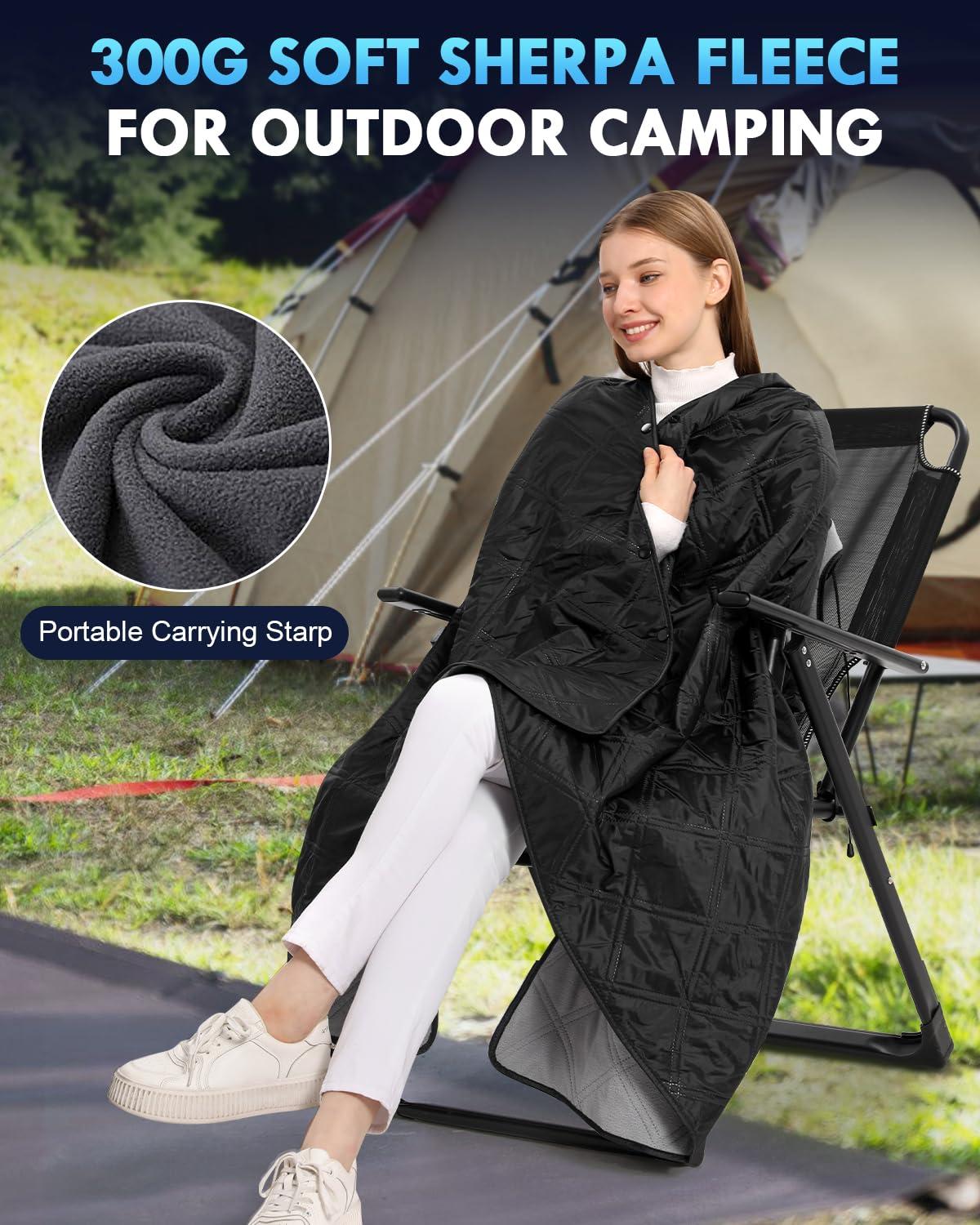 JOYLAMA Outdoor Camping Blanket, Fleece Waterproof Stadium Blanket with Portable Bag, Lightweight for Cold Weather, Sports, Pet, Beach, Picnic, Stadium, Travel, Car, 79 * 54inch - Image 3