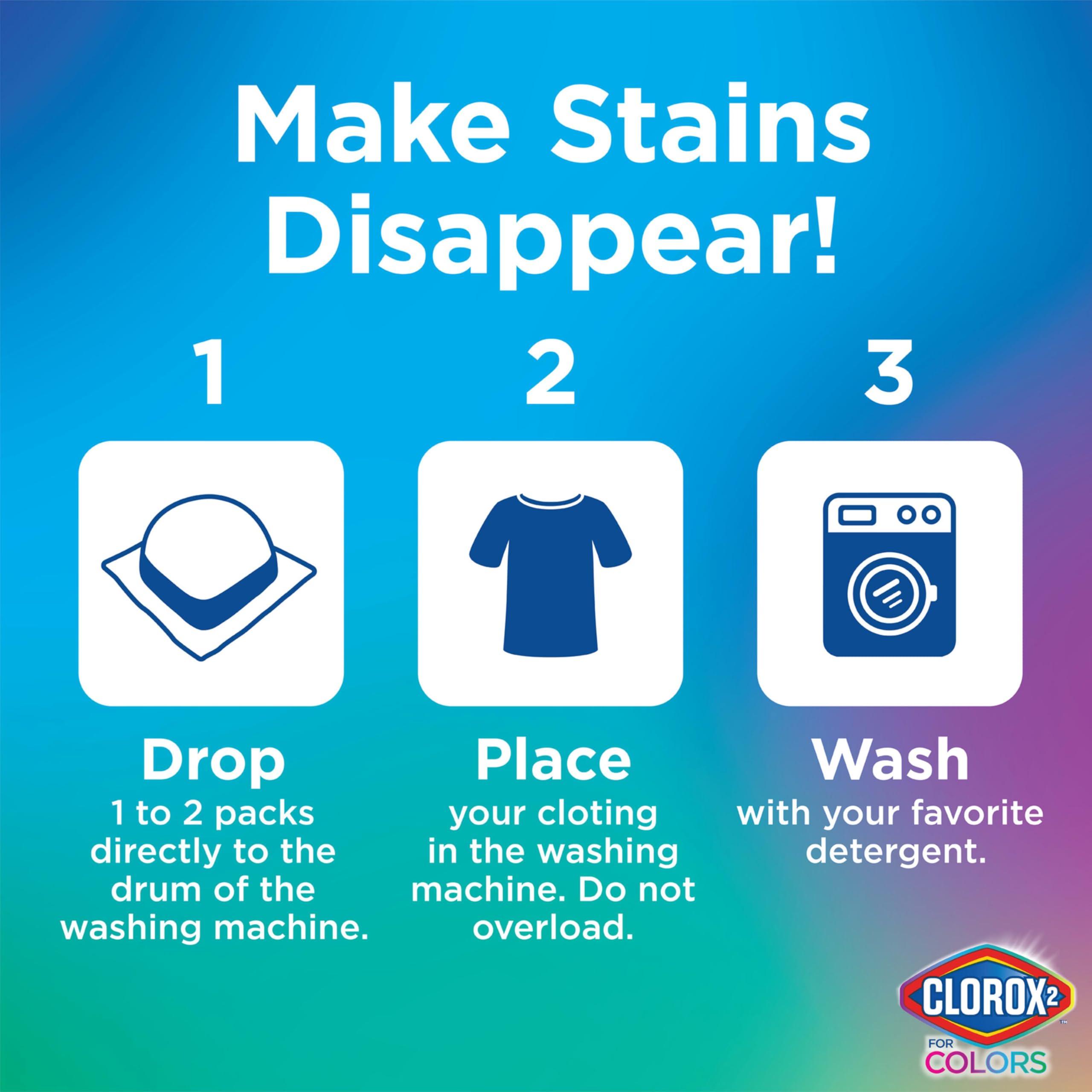 CLOROX 2 for Colors - Stain Remover and Color Brightener Packs, 40 Count (Packaging May Vary) - Image 3