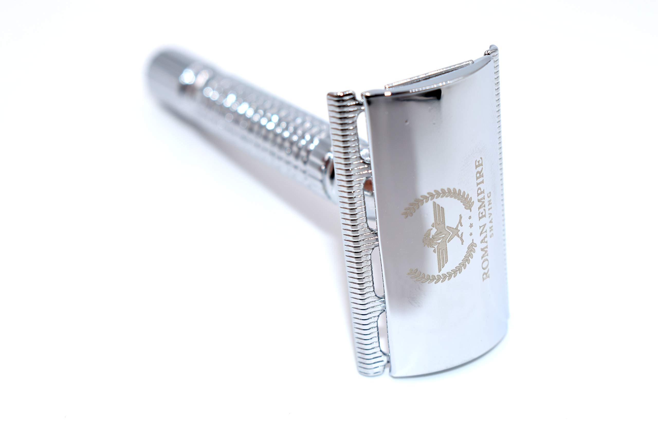 Roman Empire Shaving Double Edge Safety Razor ROMAN EMPIRE SHAVING Augustus with 20 Blades Sampler (Astra-Derby-Shark-Treet) - Image 8