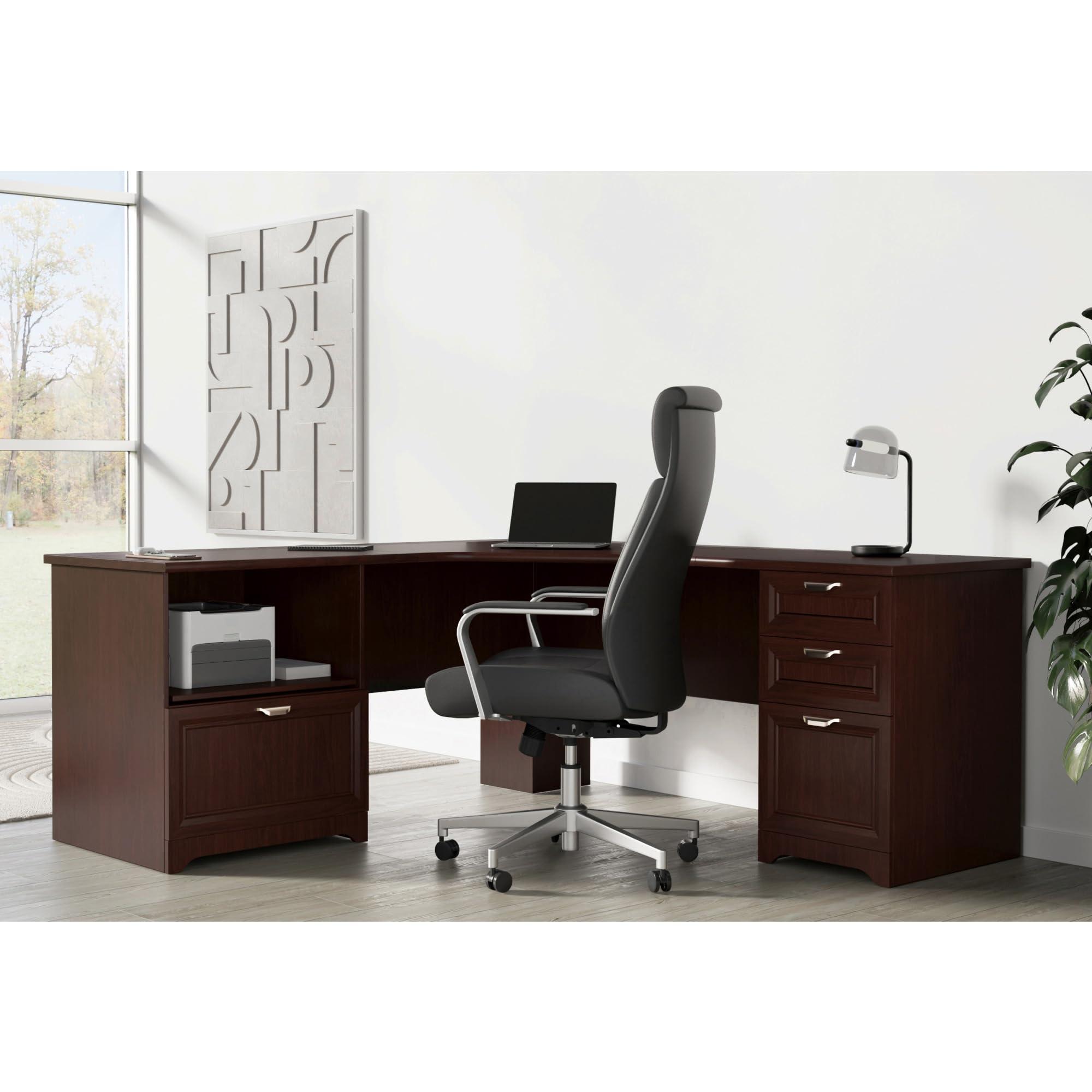Realspace® Magellan Performance 71"W L-Shaped Corner Desk, Cherry