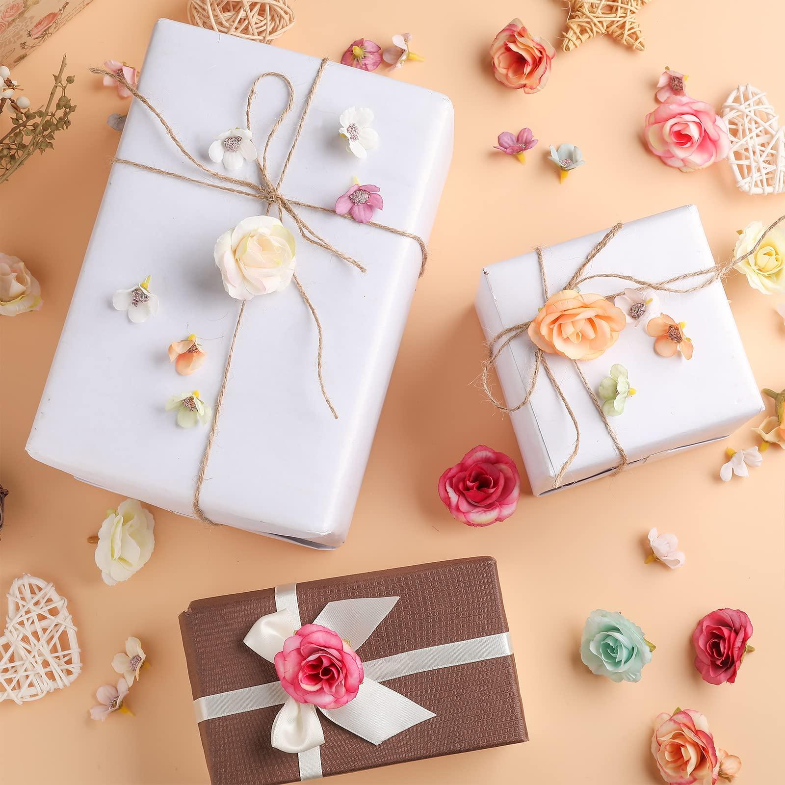 Janinka 174 Pcs Fake Mini Flowers for Crafts Small Silk Artificial Fabric Flowers Bulk for DIY Wedding Birthday Party Wreath Decor, 2 cm 4 cm(Multicolor) - Image 2