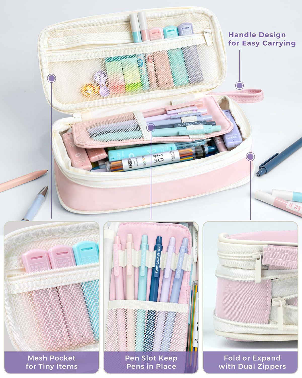 Four Candies 36PCS Aesthetic School Supplies, Mechanical Pencils 0.5mm, 0.7mm, 0.9mm & 2.0mm with 624PCS Lead Refills, Cute Mechanical Pencils for Writing, Drawing & Drafting (Pink) - Image 4