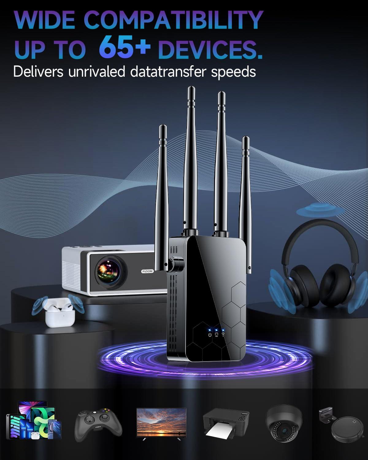 WiFi Extender Internet Booster, 10000 Sq.ft Long Range Repeater Wireless Routers Amplifier, Support More Network Devices at Home - Image 6