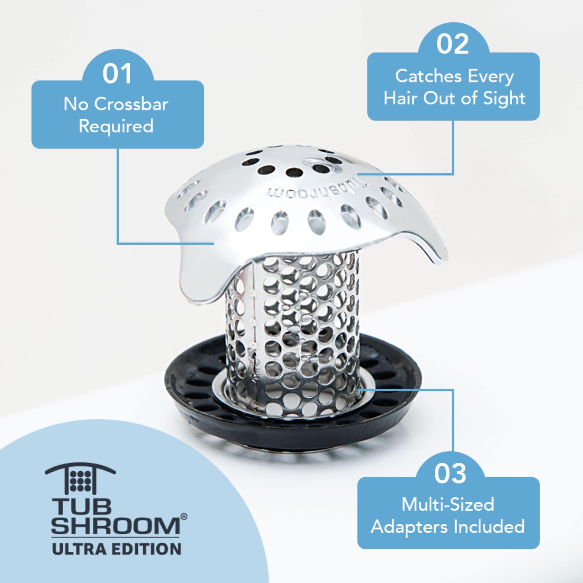 TubShroom Ultra Revolutionary Bath Tub Drain Protector Hair Catcher/Strainer/Snare, Stainless Steel, Stainless Combo - Image 9