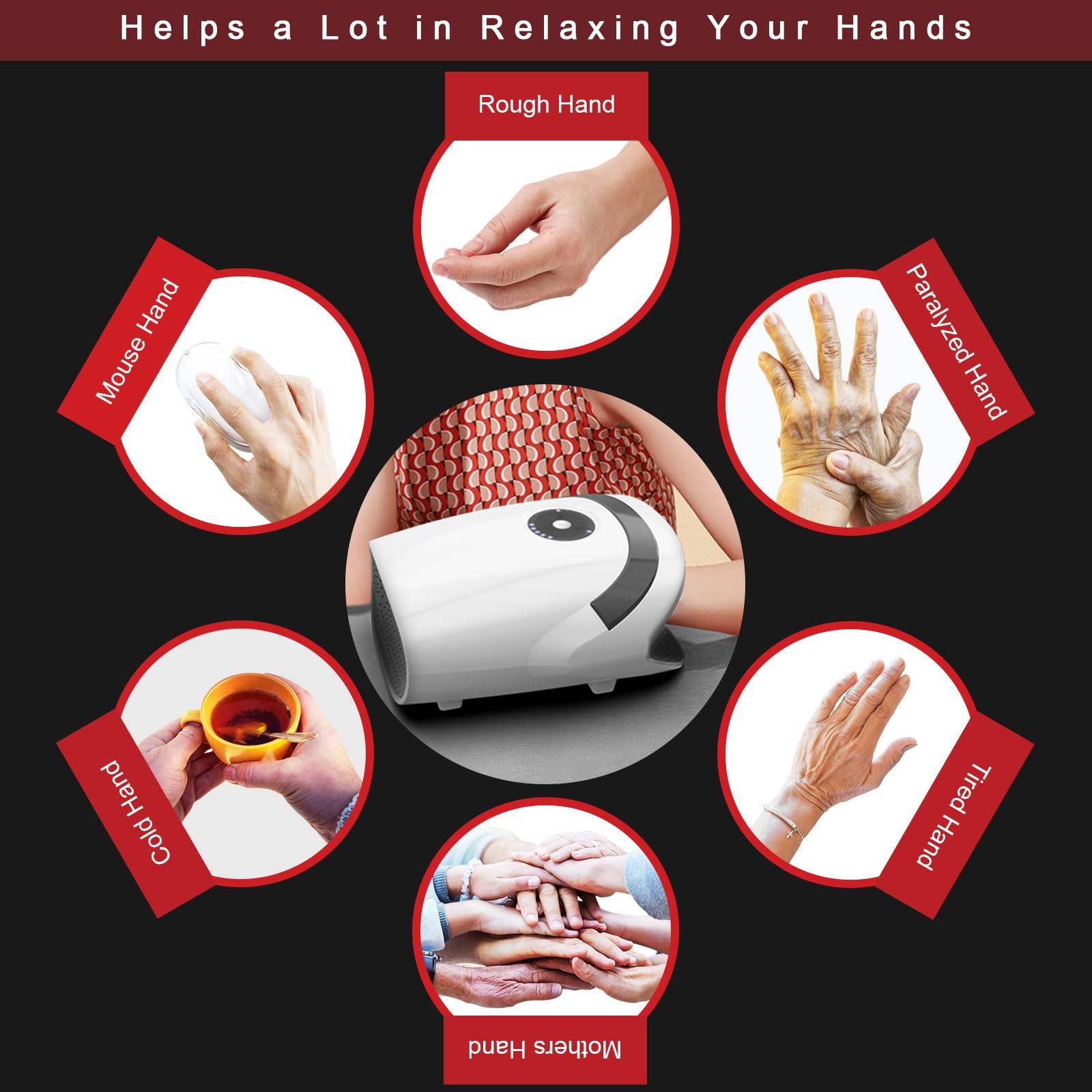 Xllent Birthday Gifts for Women Men Mom Grilfrend - Hand Massager with Compression & Heating,Electric Hand Massager for Arthritis and Carpal Tunnel(White) - Image 6