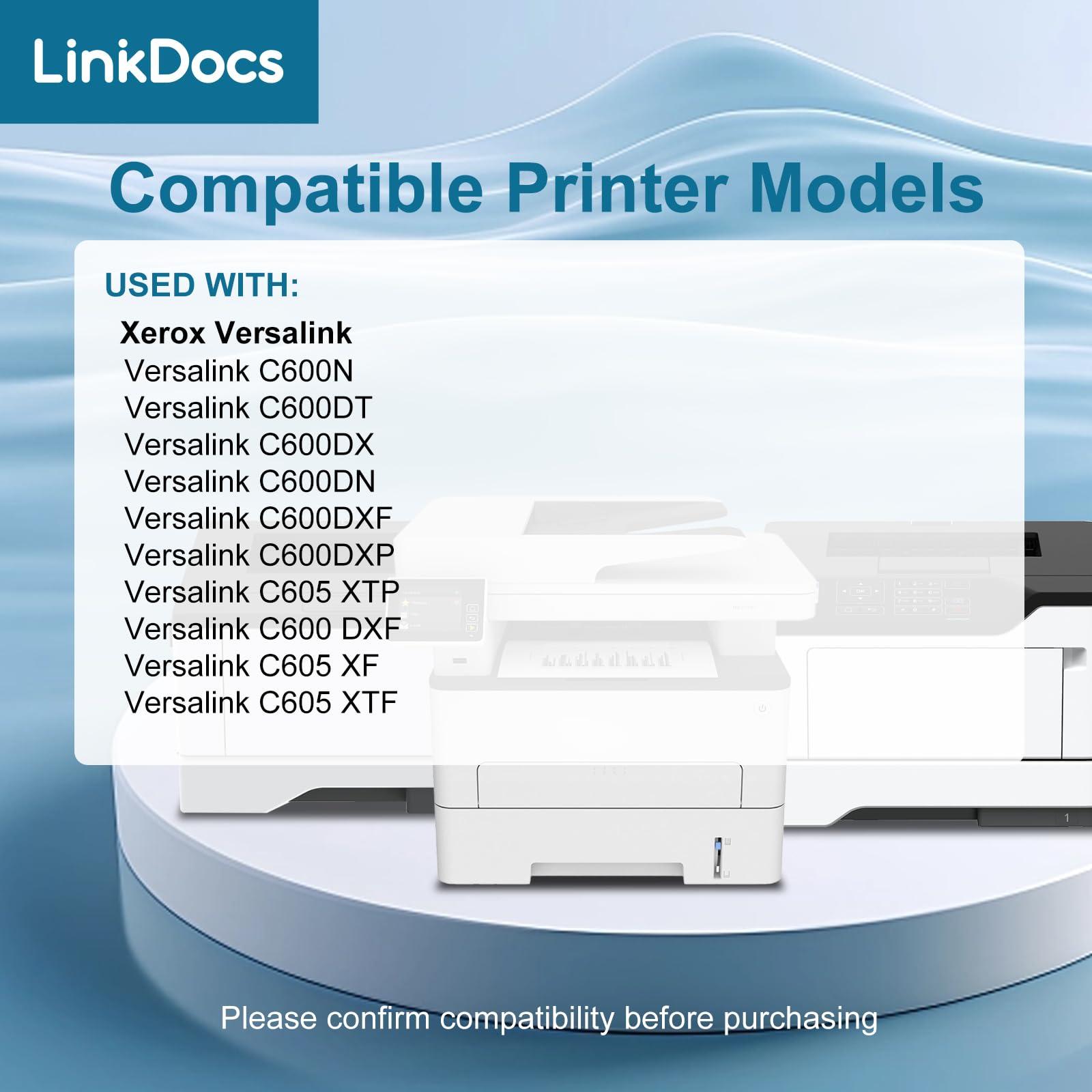 LinkDocs C600/C605 High Capacity Yield Toner Cartridge Replacement for Xerox VersaLink C600 C605 Printers Toner 4 Colors Pack: 106R03900, 106R03901, 106R03902, (Black 12,200 & Colors 10,100 Pages) - Image 3