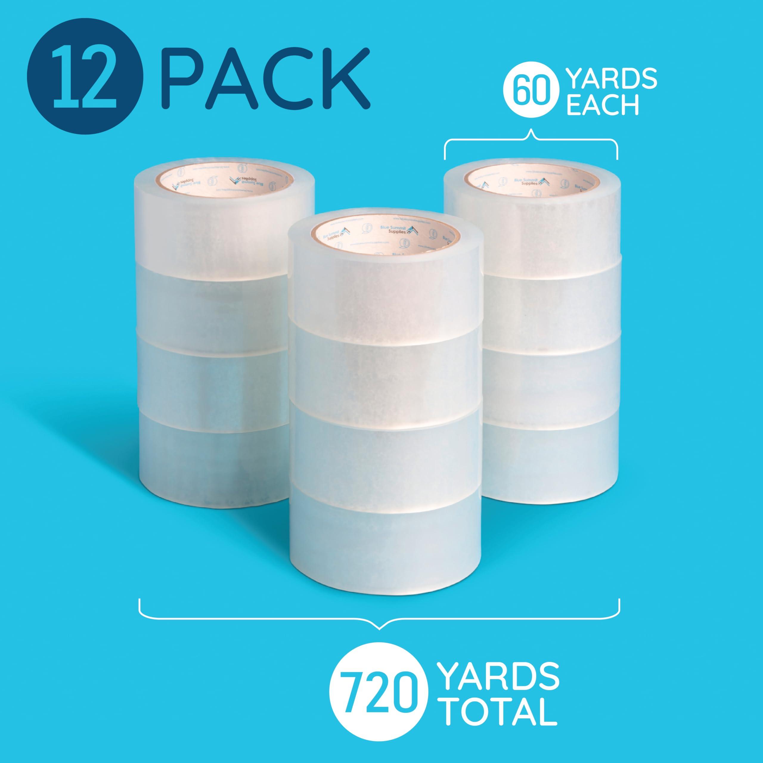 Blue Summit Supplies Clear Packing Tape Refills Bulk, 12 Pack, Heavy Duty Packaging Tape Rolls, 2 Inch Wide for Moving Boxes, Shipping, Sealing, 2.7mil Thick, 60 Yard Length, 720 Total Yards - Image 3