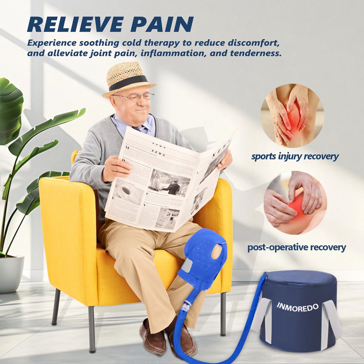 Inmoredo Cold Therapy Machine, Programable Ice Therapy Machine, for Knee Replacement, Post-Surgery Recovery, ACL, Pain Relief, for Sports Injuries, Sprains, Reduce Swelling, Knee Pad - Image 2