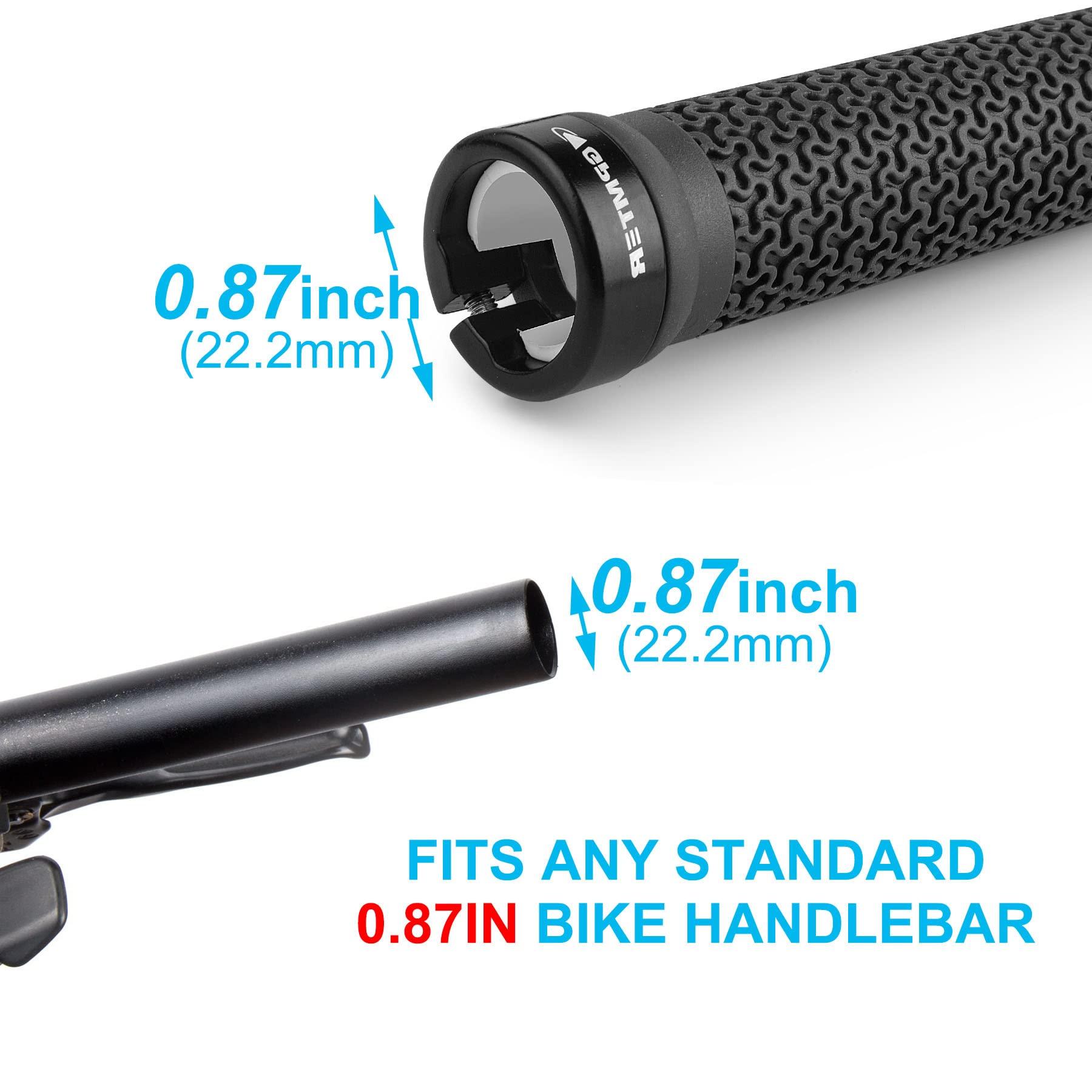 GPMTER Bike Handlebar Grips, Single Lock on Bicycle Handle Bar, for BMX, Mountain, MTB, Beach Cruiser, Scooter, Folding Bike, Soft Non-Slip-Rubber Hand Grip Comfortable Ergonomic - Image 5