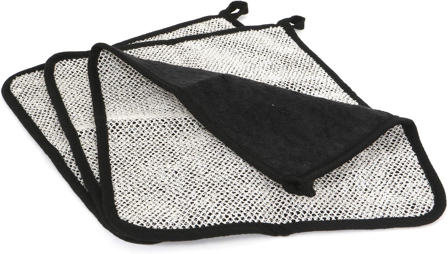 The Rustic Man Terry Wash Cloths for Face and Body, Dual-Sided Cleansing and Exfoliating Washcloths, Machine Wash, Black, 3 Count - Image 9