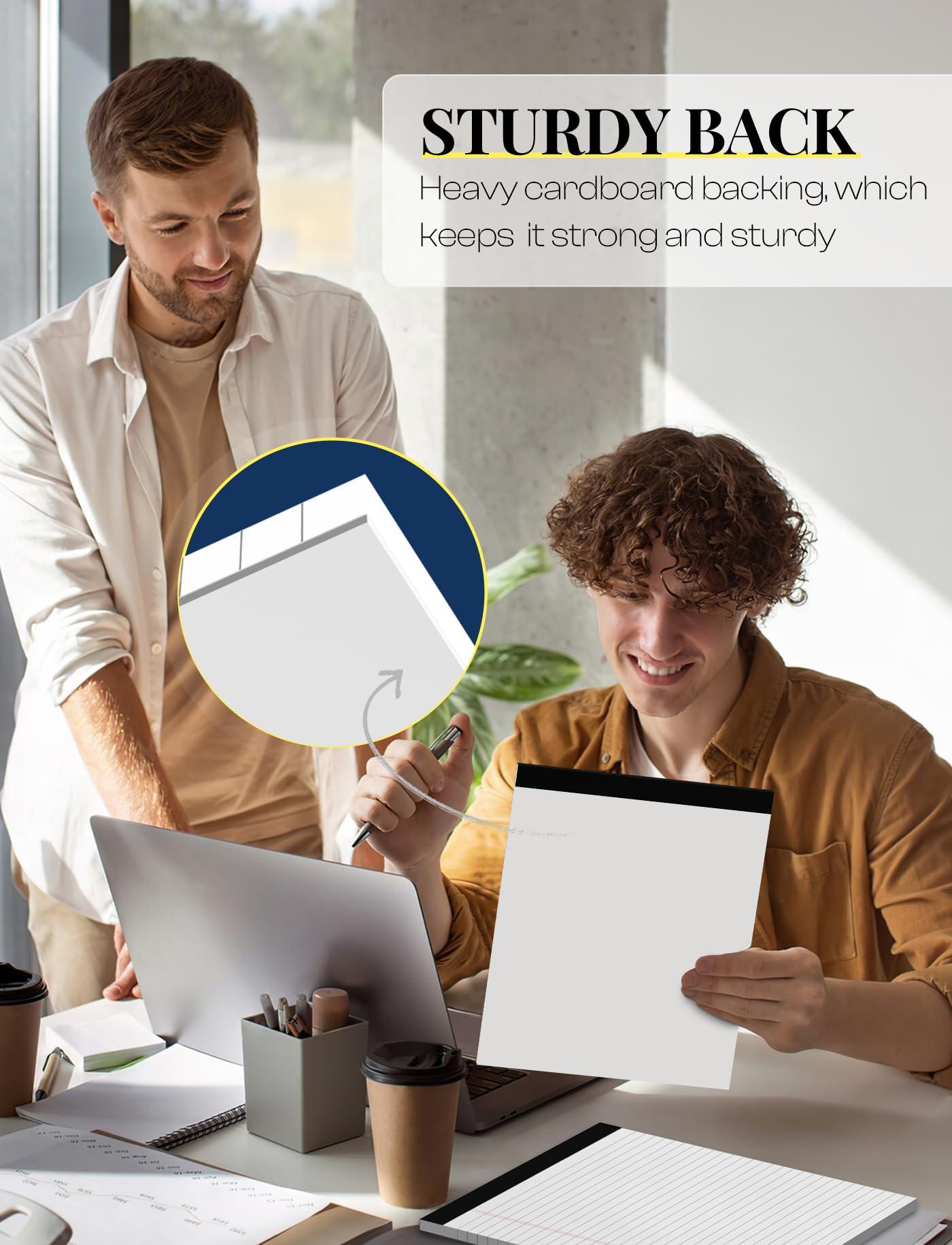 6 Pack 8.5 x 11 Legal Pads for Office Supplies Paper Pads 8.5 x 11 White Note Pads for Work Lined Writing Pads Notebook White Legal Pads Wide Ruled Notepads 30 Sheets Per Writing Pad Legal Note Pad - Image 4