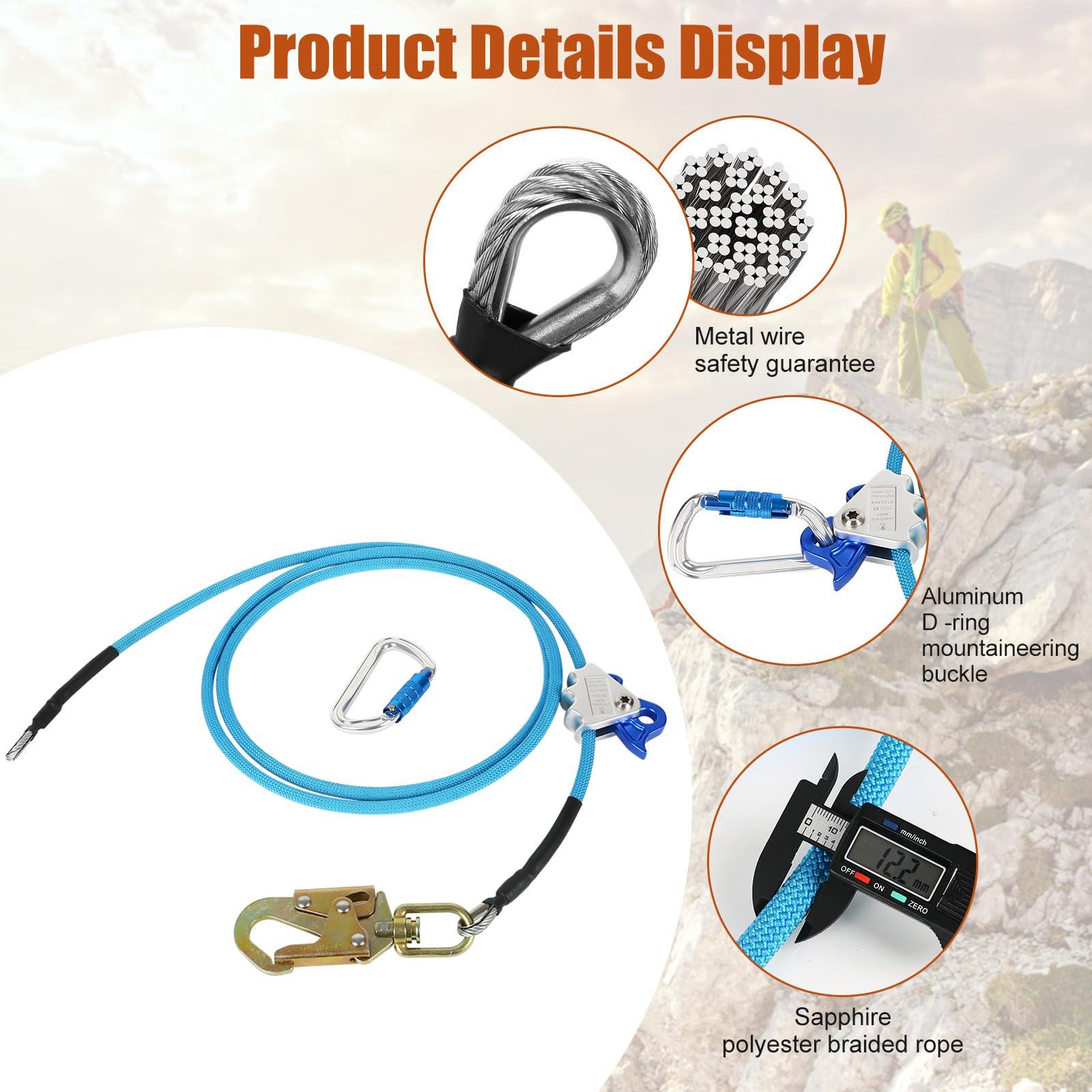 Fepinc Tree Climbing Spike Set, Climbing Step Gear with Wire-Core Flip Line Kit and Climbing Seat Belt, Adjustable Tree Spikes Arborist Climbing Equipment - Image 4