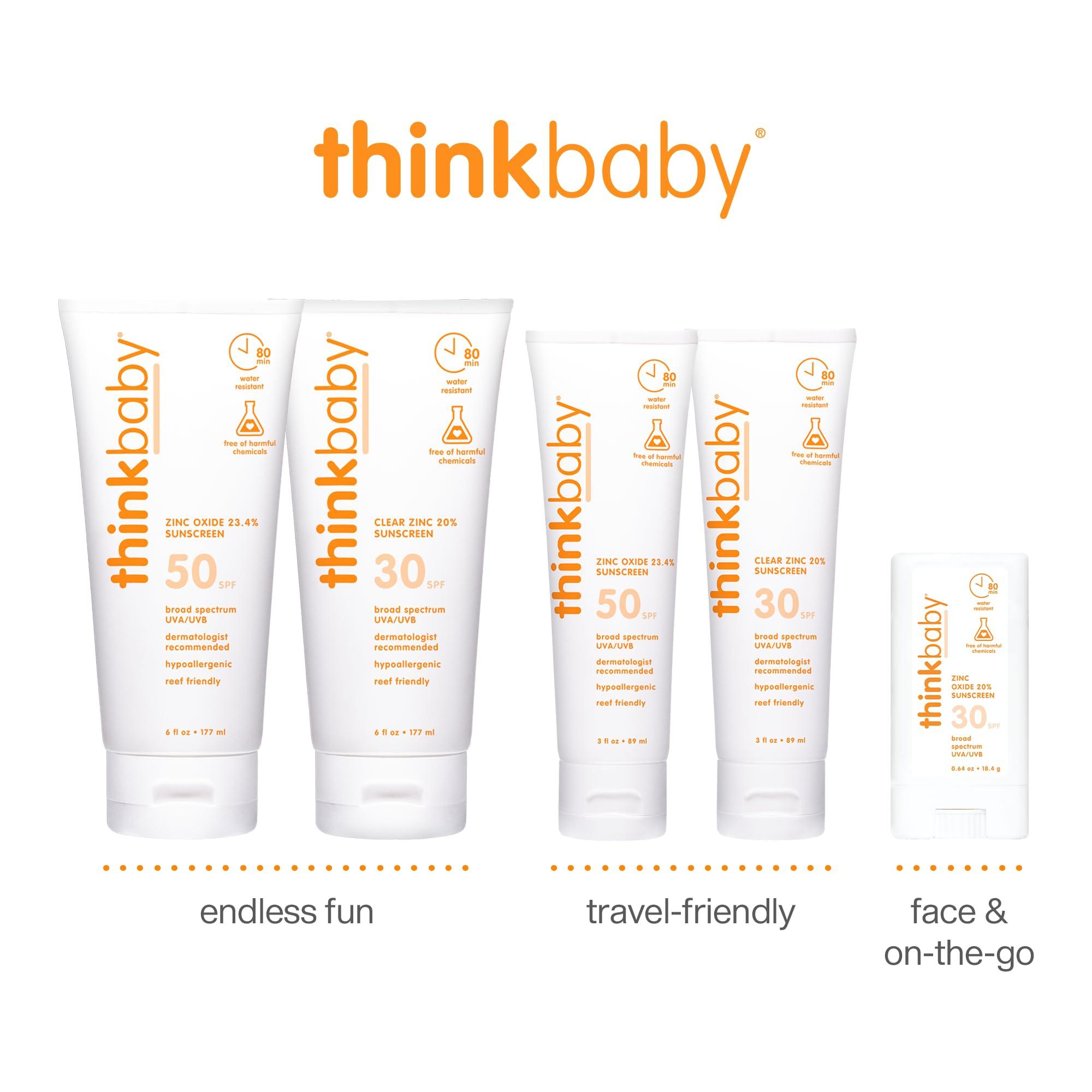 Thinkbaby SPF 50+ Baby Mineral Sunscreen – Safe, Natural Sunblock for Babies - Water Resistant Sun Cream – Broad Spectrum UVA/UVB Sun Protection – Vegan Baby Sunscreen Lotion, 6 Oz. - Image 5
