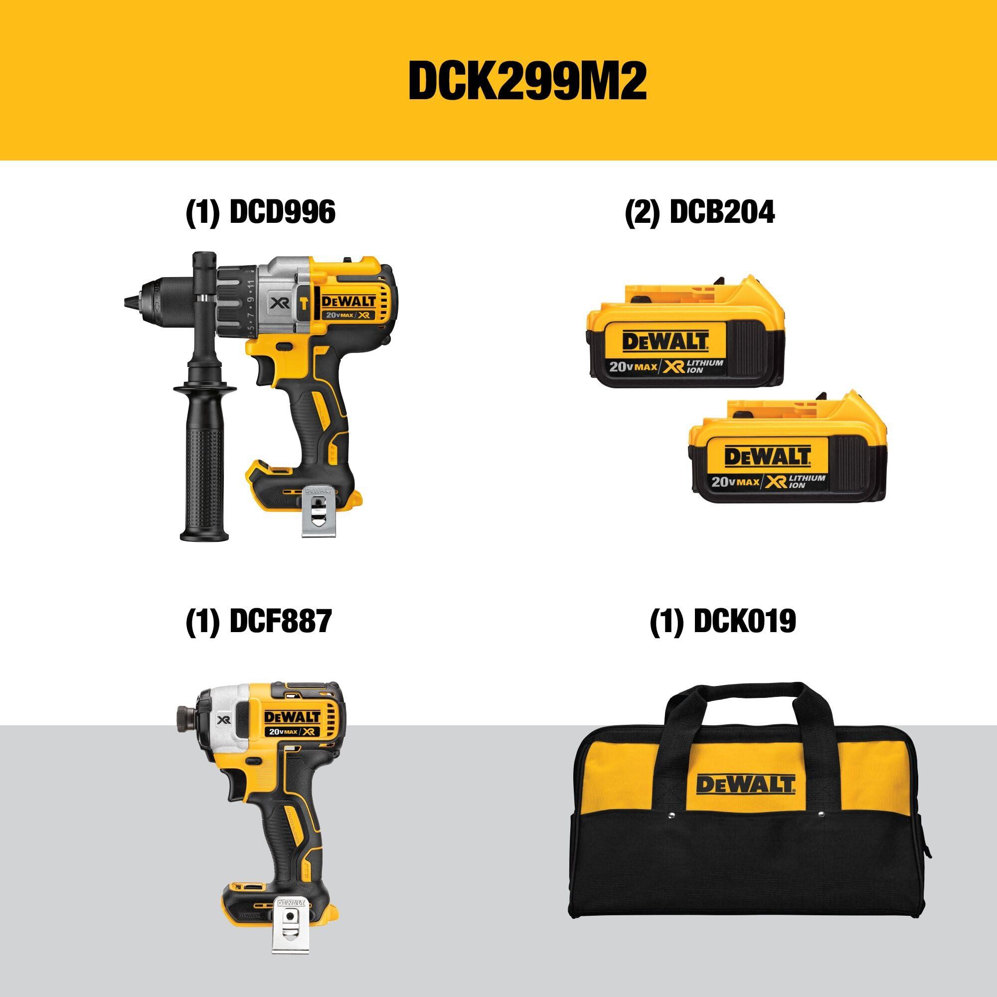 DEWALT 20V MAX Hammer Drill and Impact Driver, Cordless Power Tool Combo Kit with 2 Batteries and Charger (DCK299M2) - Image 3