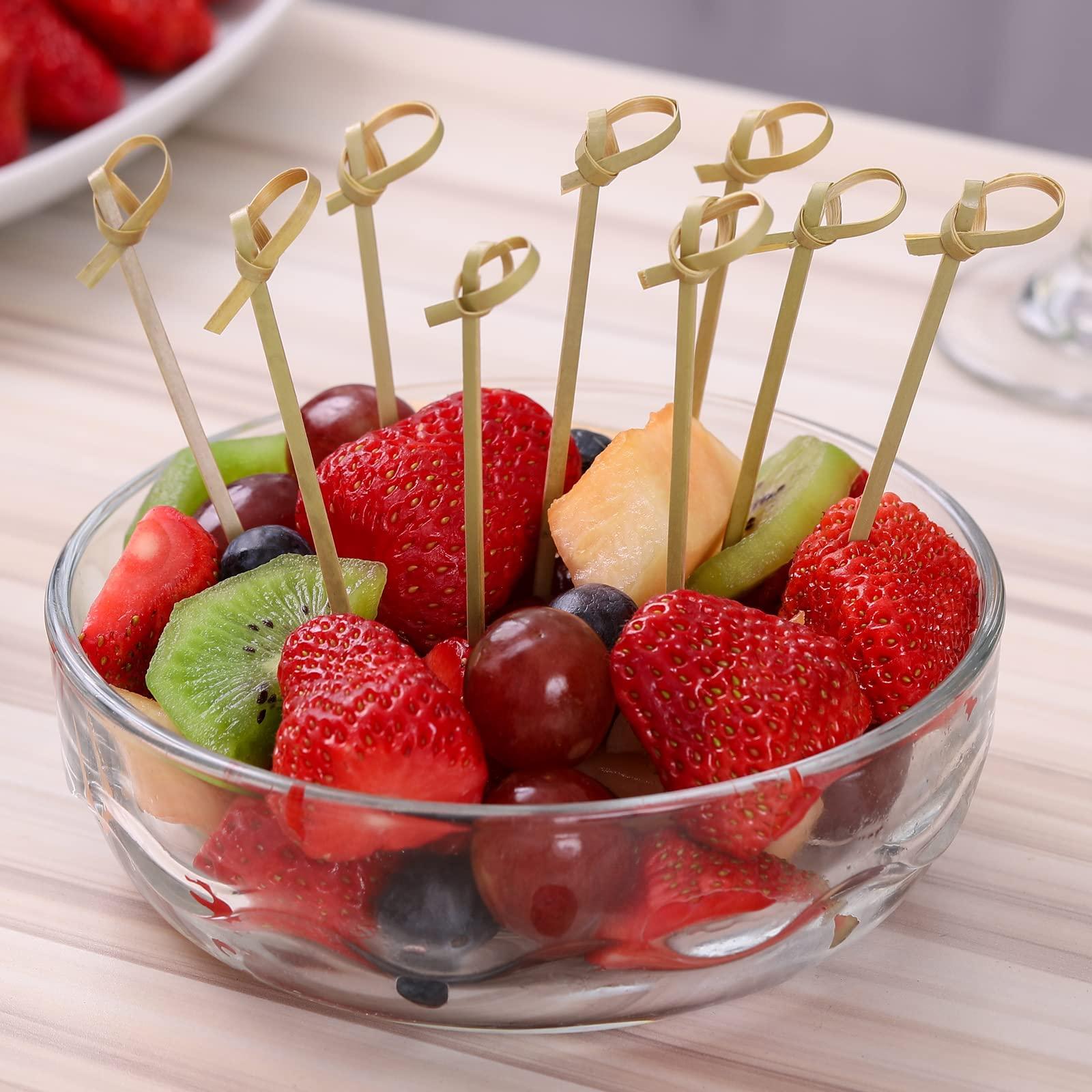 200 PCS Cocktail Picks, 4.7 Inch Toothpicks for Appetizers, Natural Bamboo Knot Skewers, Mini Food Sticks, Fancy Tooth Picks for Drinks,Fruit,Charcuterie,Cocktail Garnish Accessories, Party Supplies - Image 3