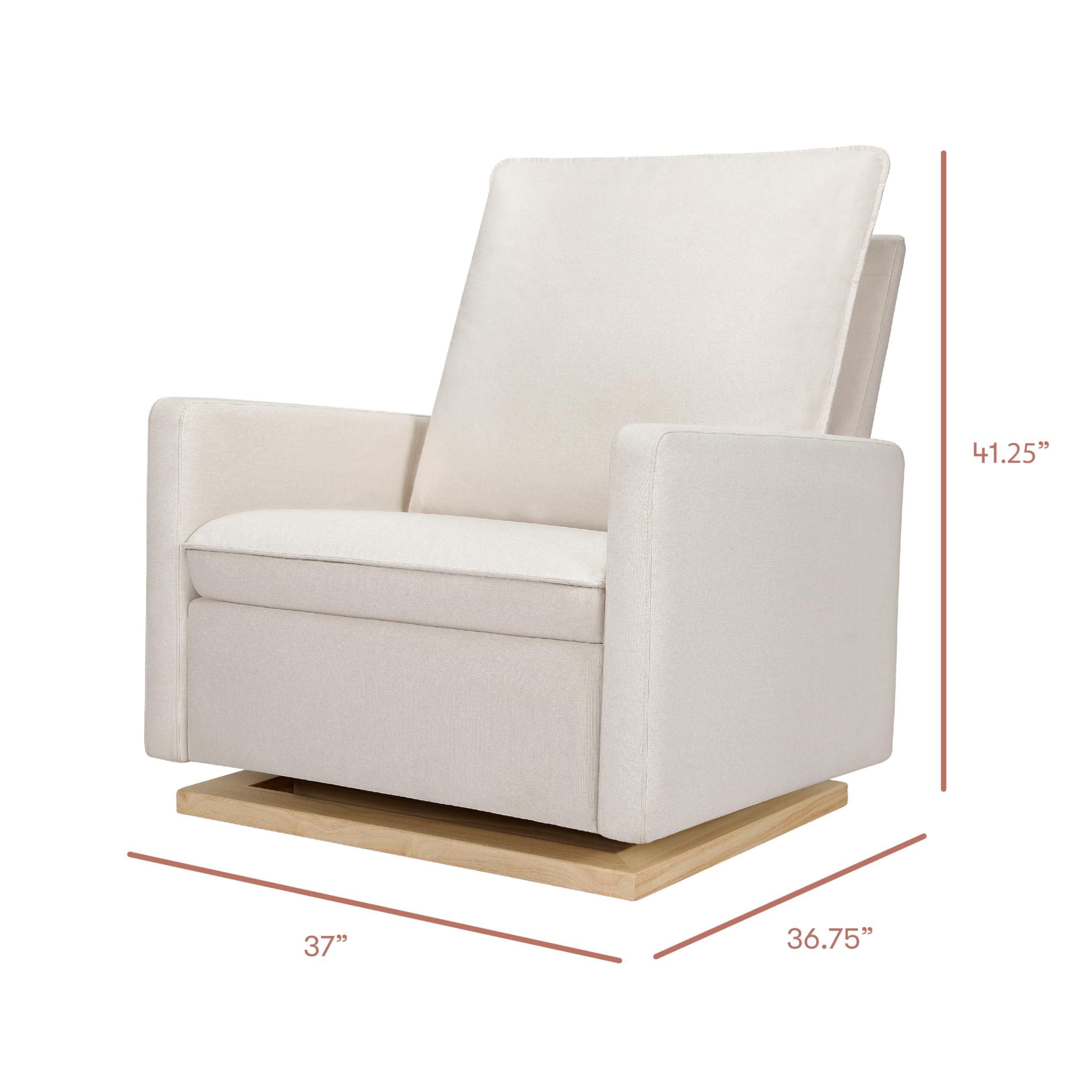 babyletto Cali Pillowback Chair and a Half Glider in Performance Cream Eco-Weave with Light Wood Base, Water Repellent & Stain Resistant, Greenguard Gold and CertiPUR-US Certified - Image 3