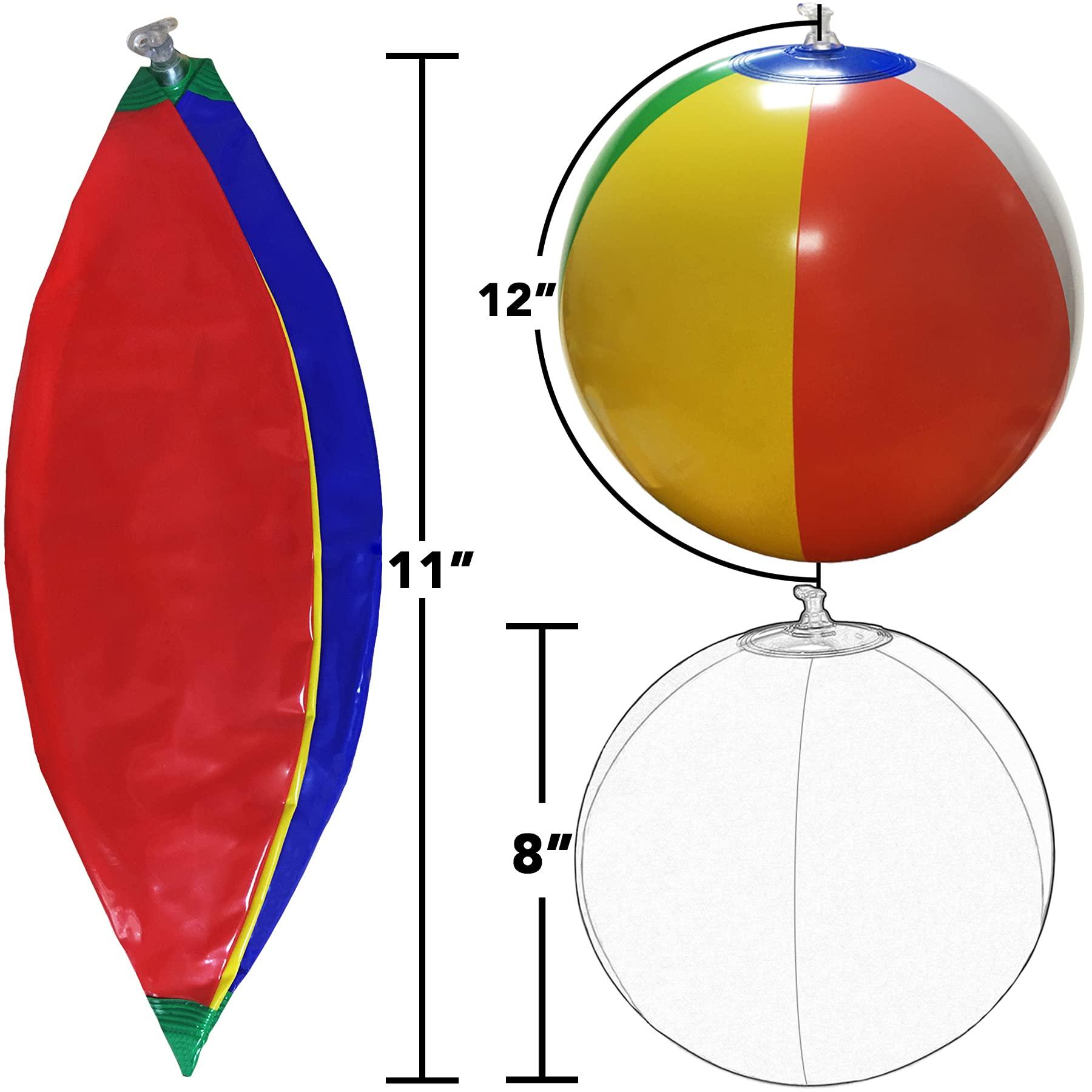 SYZ 12" Beach Balls Bulk - Inflatable Swimming Pool Toys for Kids Birthday Party Supplies Favors Luau Decorations - Blow Up Classic Rainbow Color Beachball Summer Water Games Fun Gifts (12 Pack) - Image 3