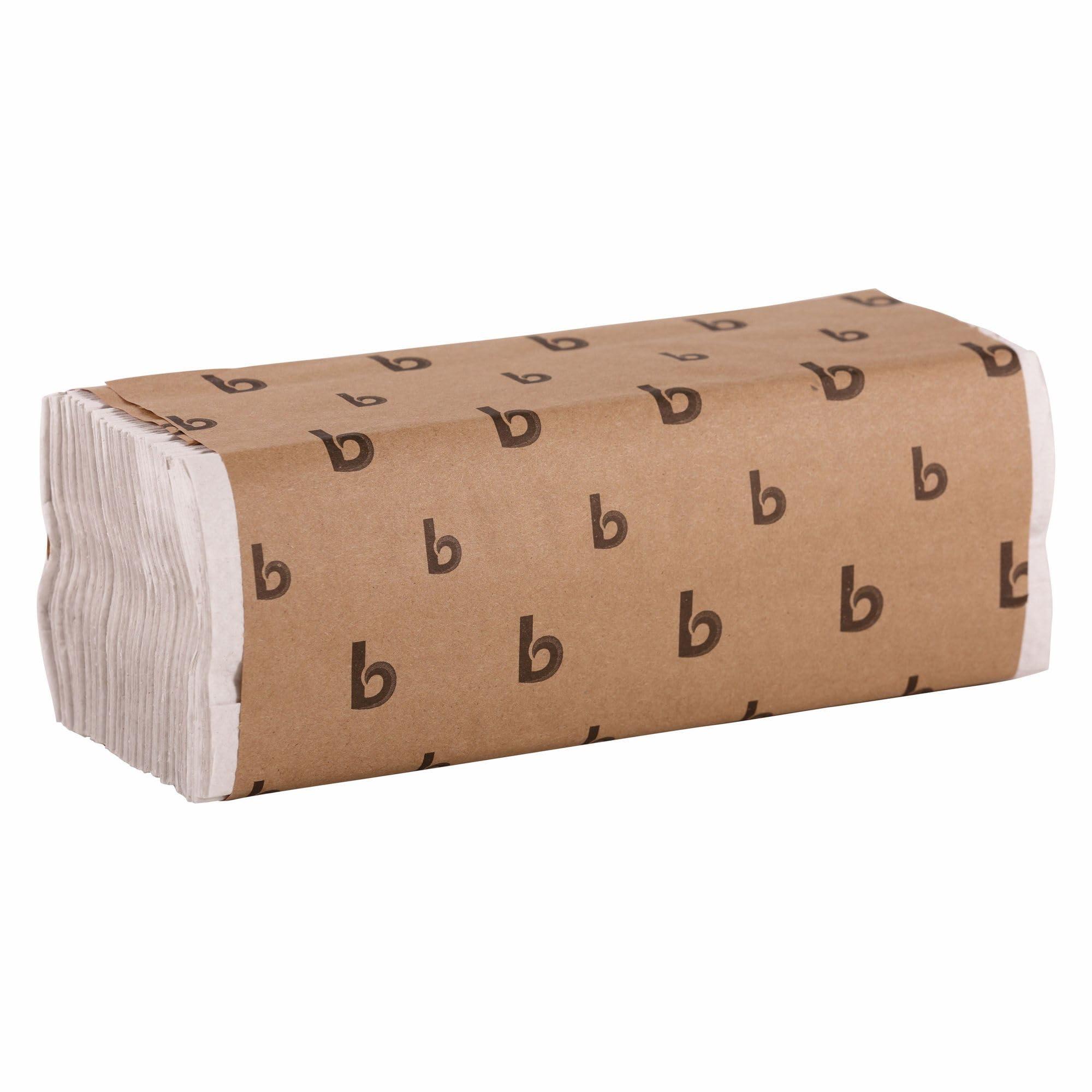 Boardwalk C-Fold Disposable Bathroom Paper Hand Towels, 1-Ply, 11.44 x 10, 200 Sheets/Pack, 12 Packs/Carton, White - Image 2