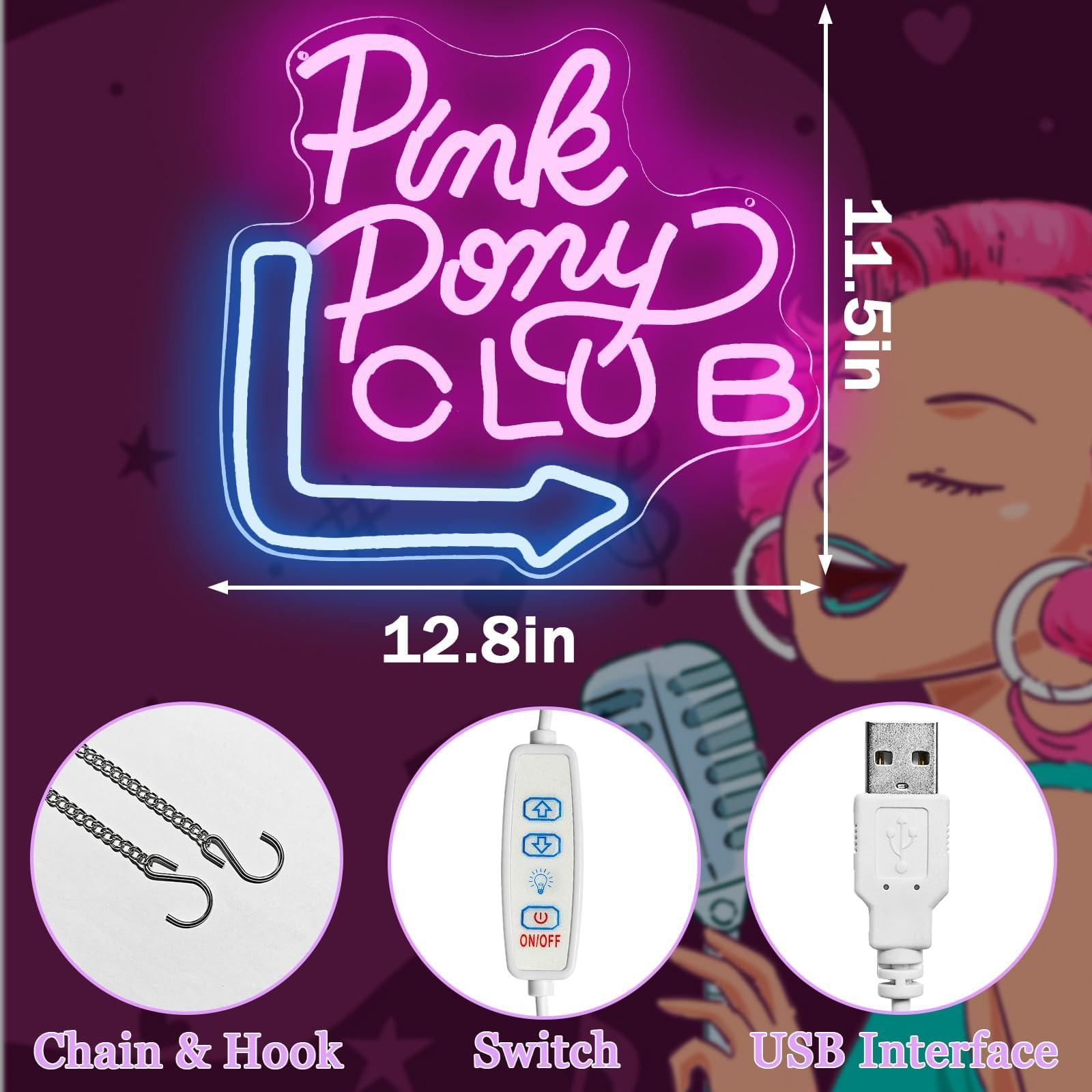 Pink Neon Cowgirl Sign for Wall Decor, Dimmable LED Pony Club Neon Lights for Bedroom, Party, Pub, Christmas Gifts - Image 2