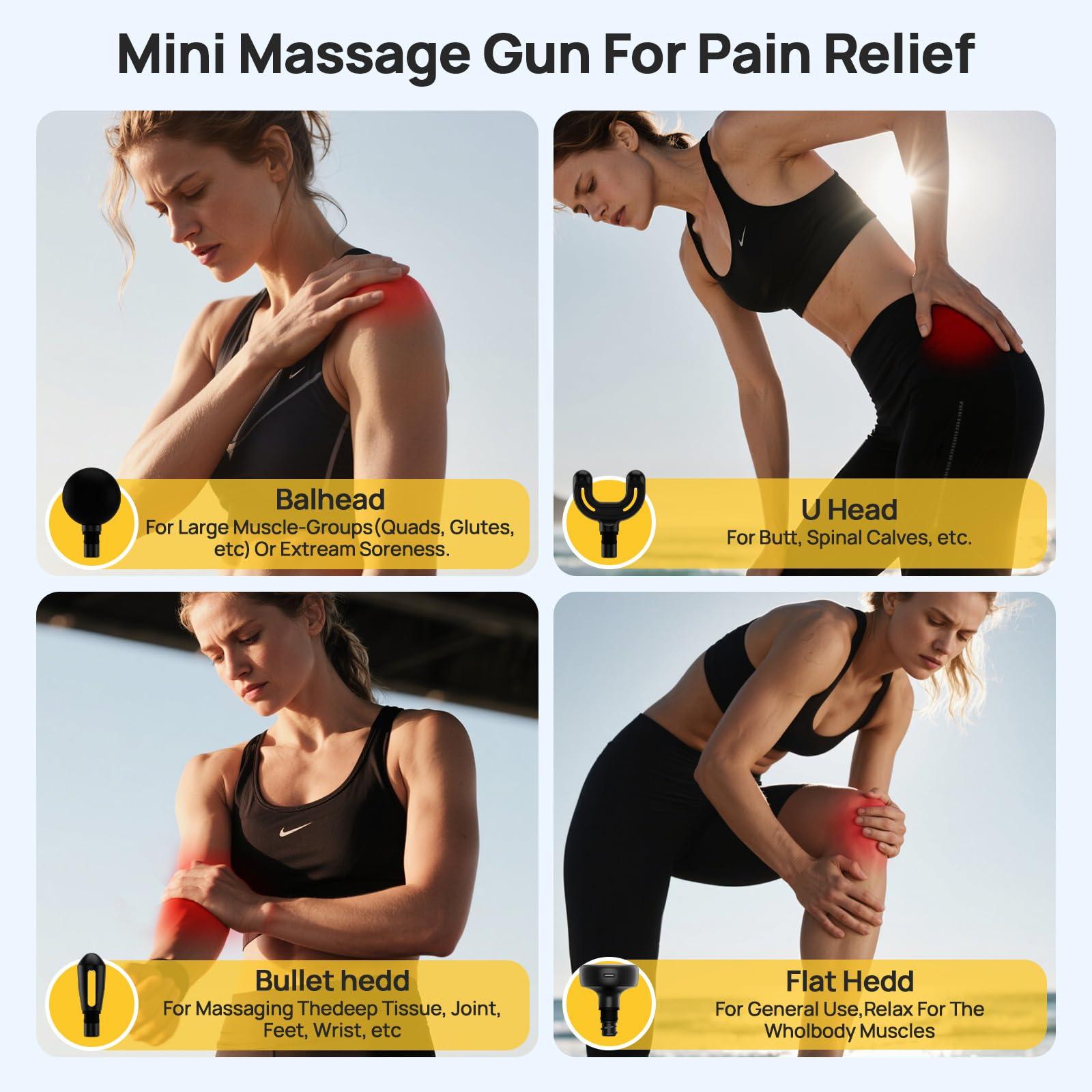 HEYCHY Super Mini Massage Gun,FSA/HSA Eligible,Deep Tissue Massager, Compact Travel Massage Gun, Full Body Recovery and Relief for Outdoors,USB Charging,5 Speeds,2025 Health Gifts for Man&Women - Image 3