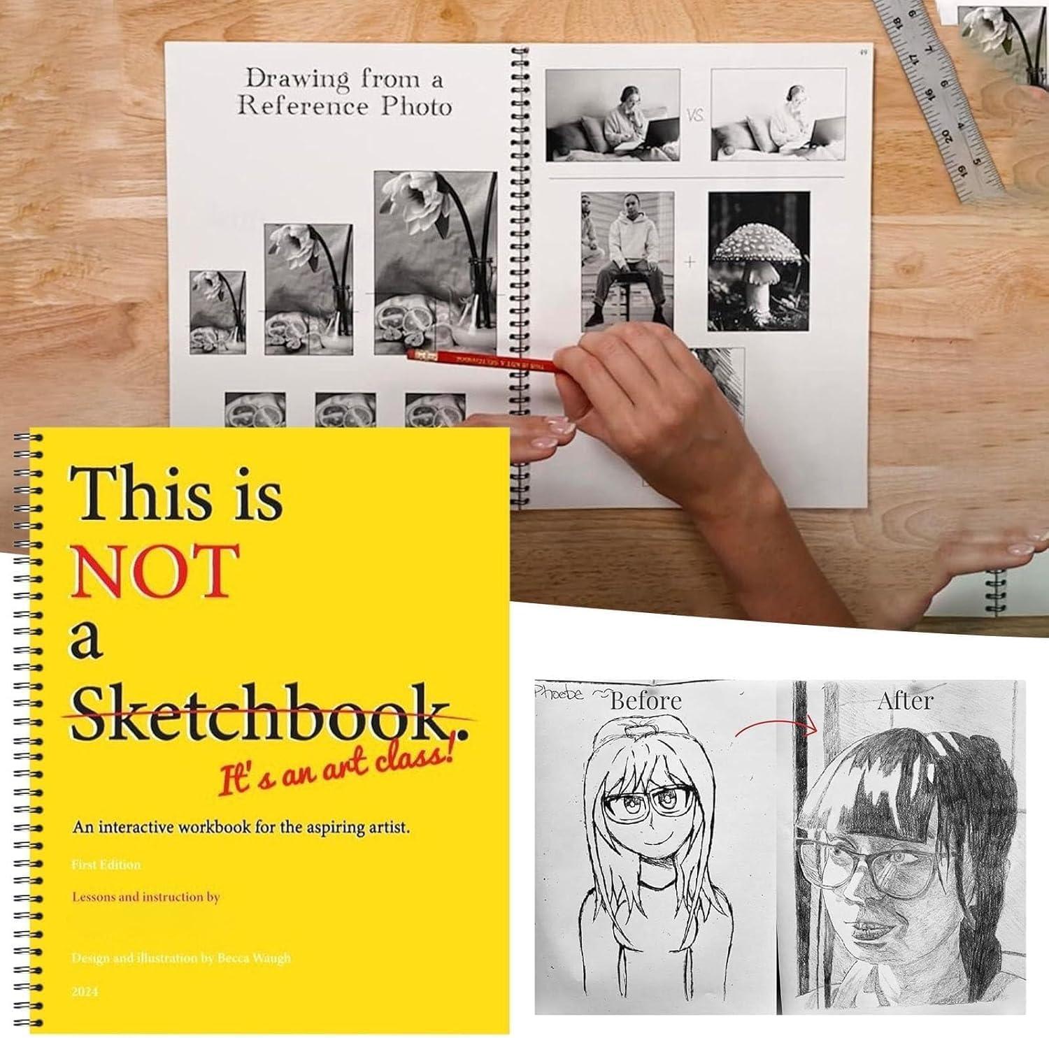 This is Not A Sketchbook, It's an Art Class,Spiral-Bound Workbook Interactive Coloring Book for The Aspiring Artist, A Painting Art Book That Can Be Used for Writing, Drawing, Sketching or Doodling - Image 3