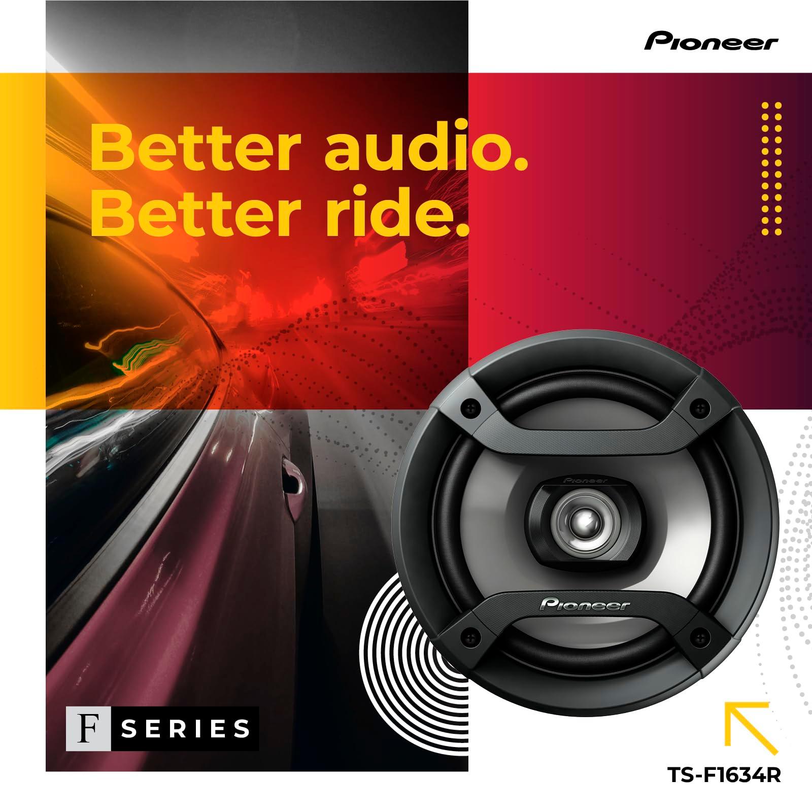 Pioneer F-Series TS-F1634R 6.5” Round Coaxial 2-Way Car Speakers (Pair) – 200W, Black - Image 2
