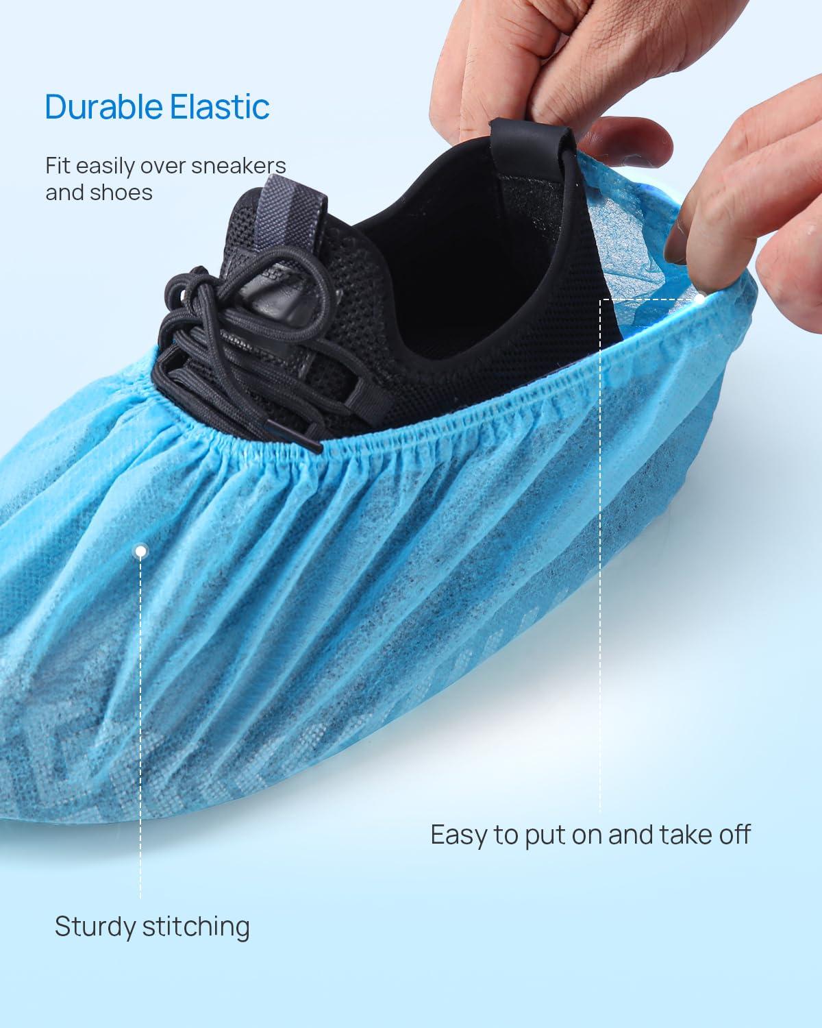 JMU Shoe Covers Disposable Non Slip 100 Pack (50 Pairs) 15.7" Non-woven Medical Booties Shoe Covers - Image 6