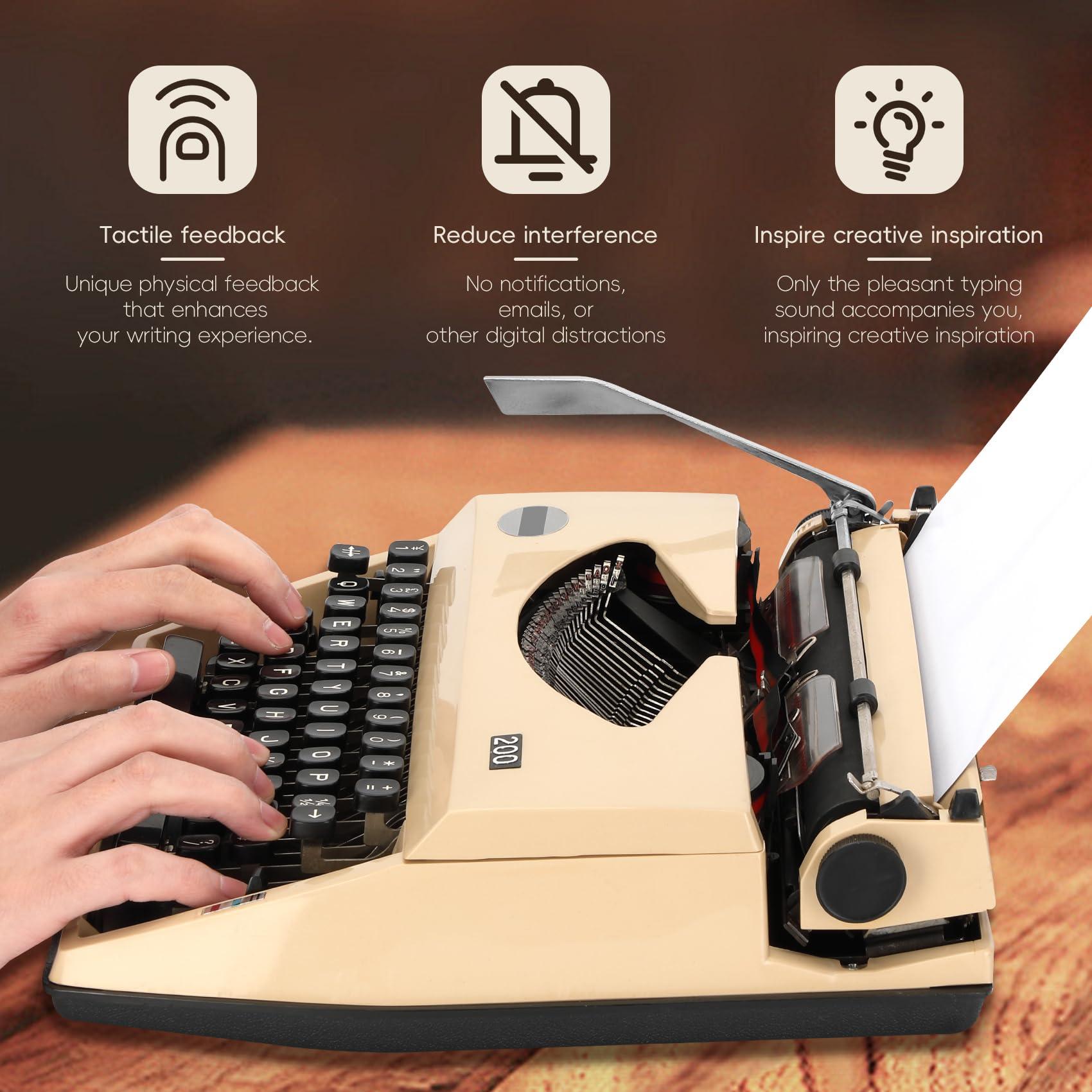 Legacy Manual Typewriter,Coffee Traditional Portable Vintage Typewriter Deeply Restored by Craftsmen,Manual Typewriter for Writing,Letters and Vintage Collectible Present - Image 2