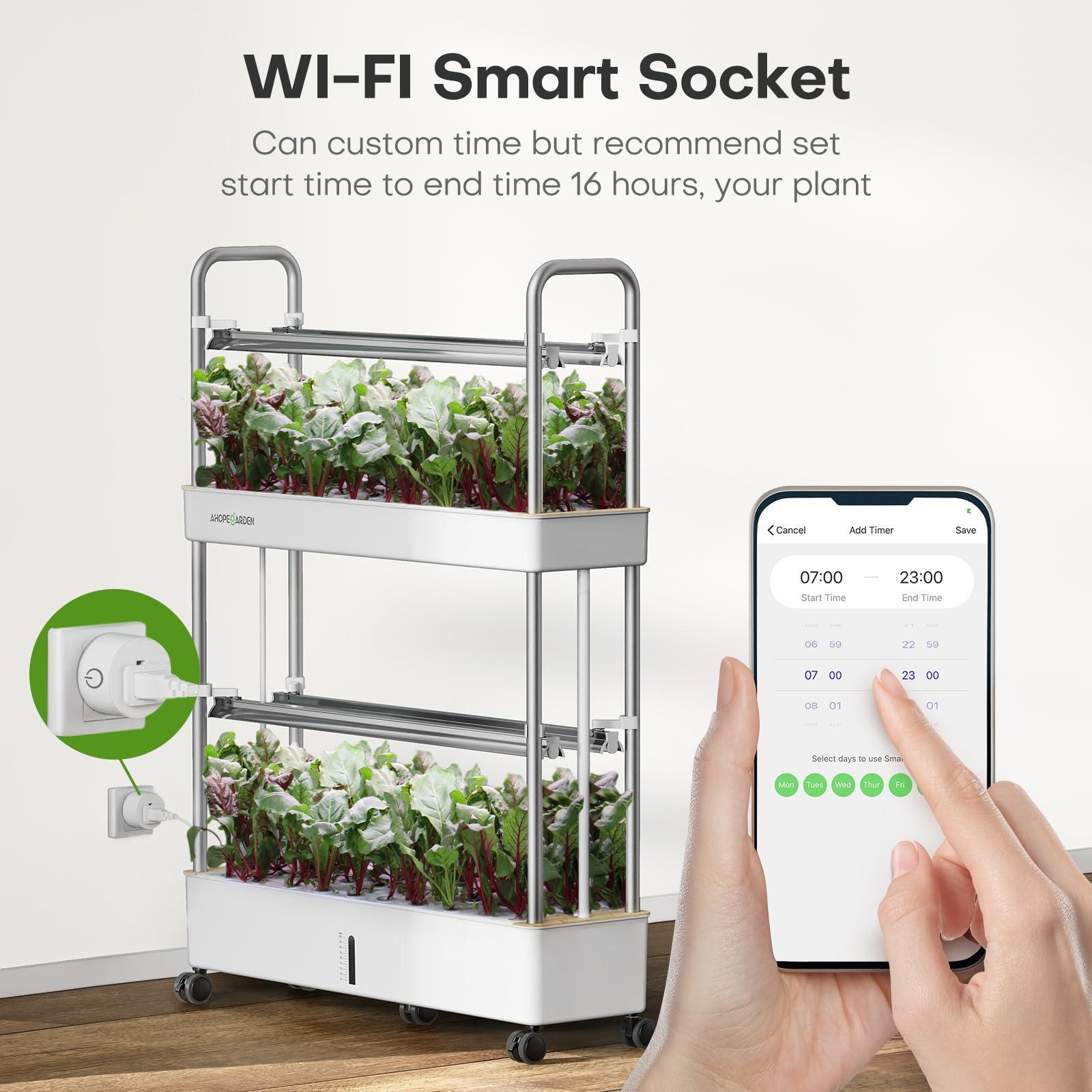 Ahopegarden Indoor Garden Hydroponics Growing System Kit: 60 Pods Vertical Garden with LED Grow Light - Plant Germination Kit Aeroponic Veggie Flower Fruit Growth with Smart Socket & Pump System - Image 6
