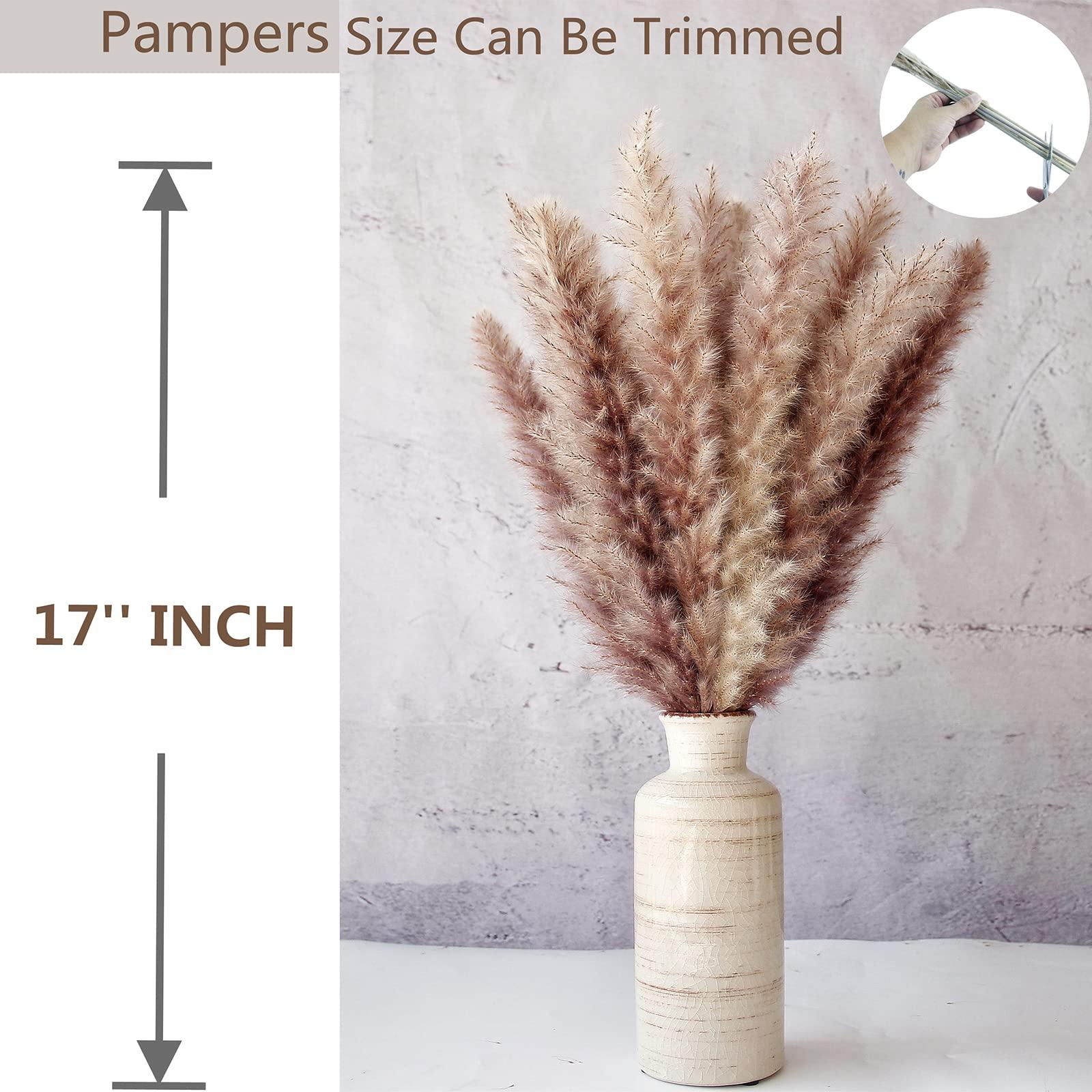 110 PCS Dried Pampas Grass Bouquet, Boho Table Decor, Bunny Tails Dried Flowers, Brown Pompas, White Pampas Grass for Wedding, Home, Rustic Party, Baby Shower Decorations - Image 5