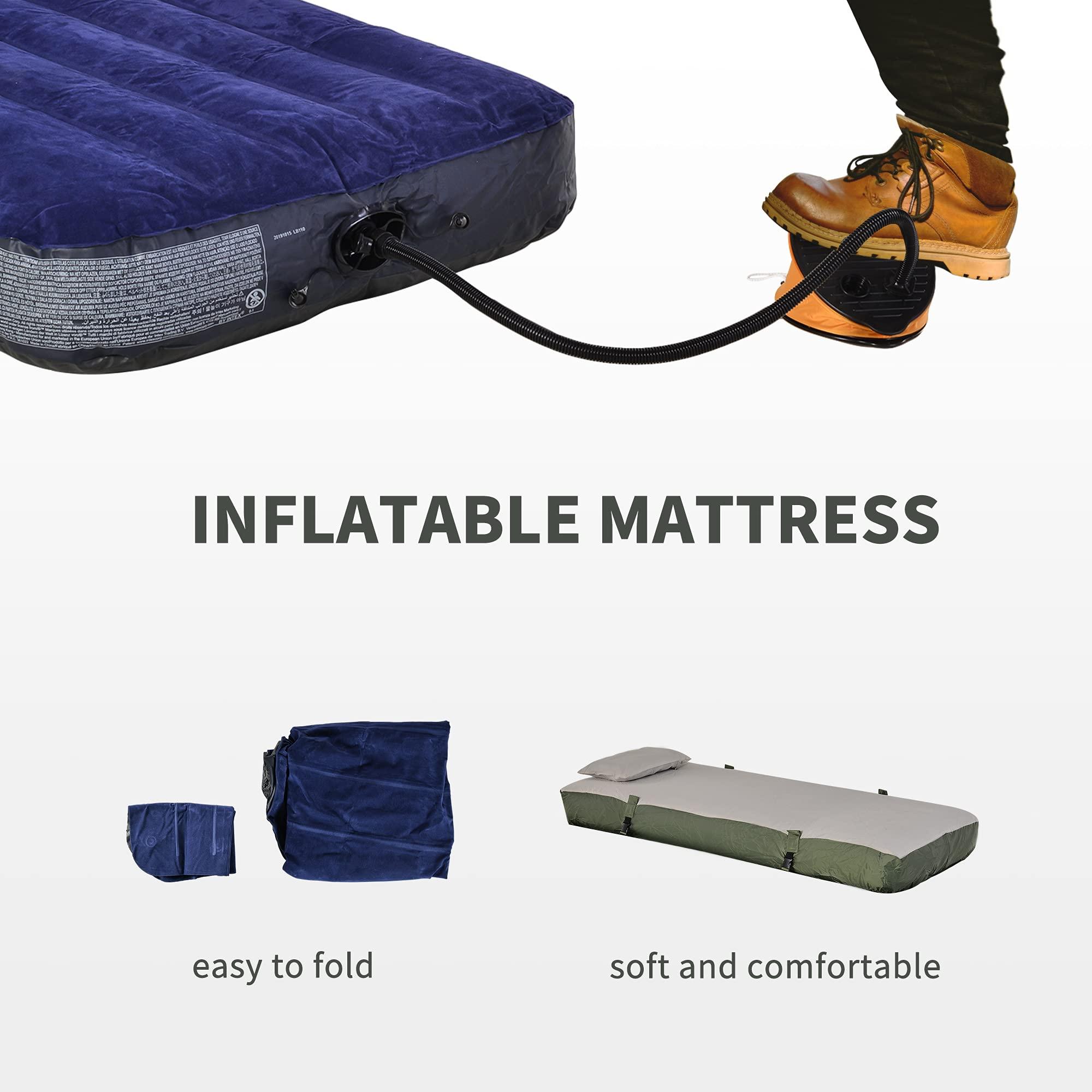 Outsunny Multifunctional Folding Camping Cots for Adults, Elevated Tent with Sleeping Bag, Thick Air Mattress Pad, Portable Single Sleeping Cot Camping Bed - Image 6