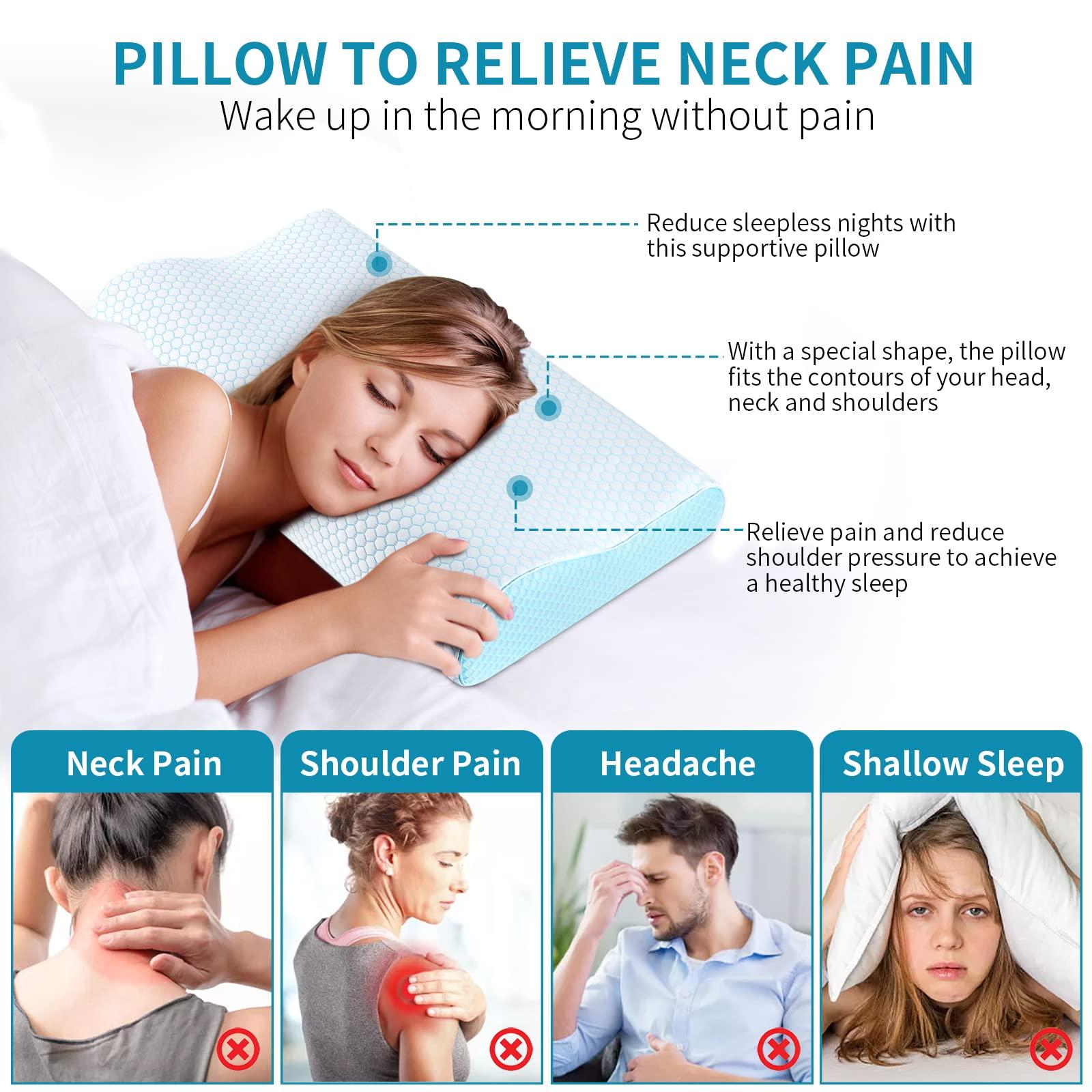 Memory Foam Pillows Neck Pillow Bed Pillow for Sleeping Ergonomic Cervical Pillow Orthopedic Contour Pillow for Side Back Stomach Sleeper - Image 6