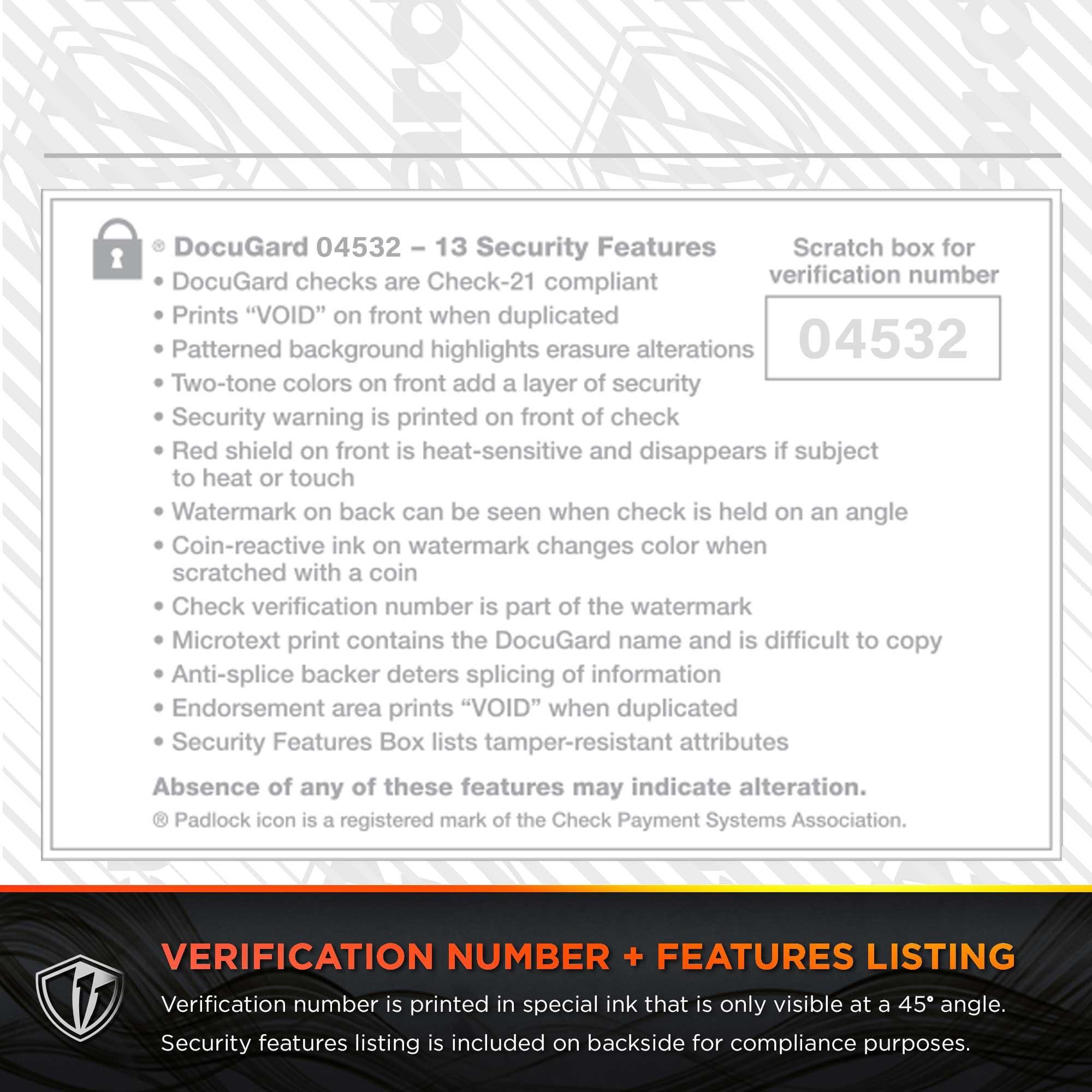 DocuGard Blue/Red Premier Prismatic Top High Security Check Paper - Laser/Inkjet Printer Compatible - 13 Security Features - 500 Blank Business Checks (04532) - Image 9
