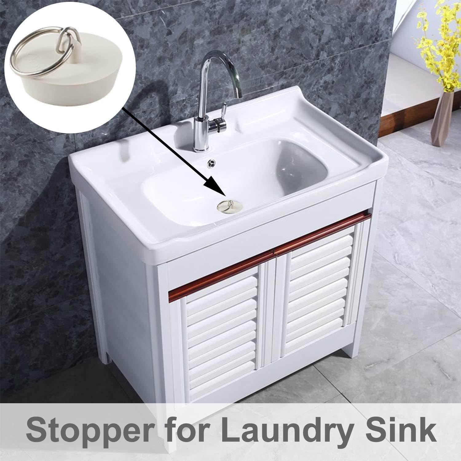 Hibbent 6 Pieces Drain Stopper, Rubber Kitchen Sink Drain, Sink Stopper Drain Plug with Pull Ring for Kitchen, Bathtub, Bathroom and Laundry Sink in 6 Different Sizes, White - Image 4