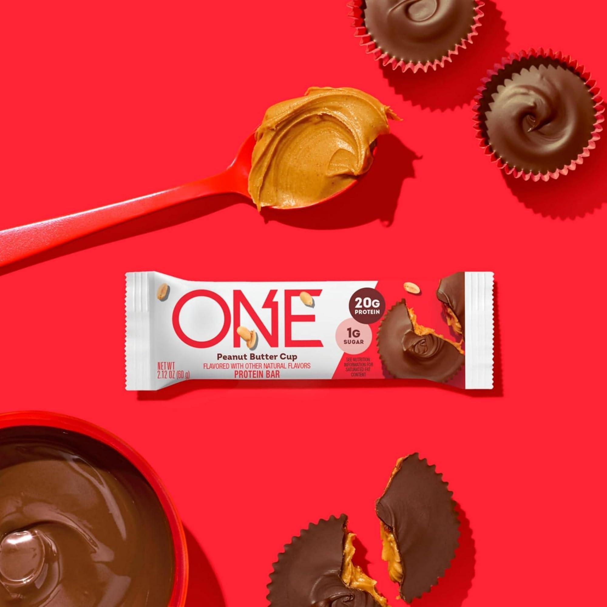 ONE Protein Bars, Peanut Butter Cup, Gluten Free with 20g Protein and 1g Sugar, Pantry Staples, 2.12 oz (12 Count) - Image 3