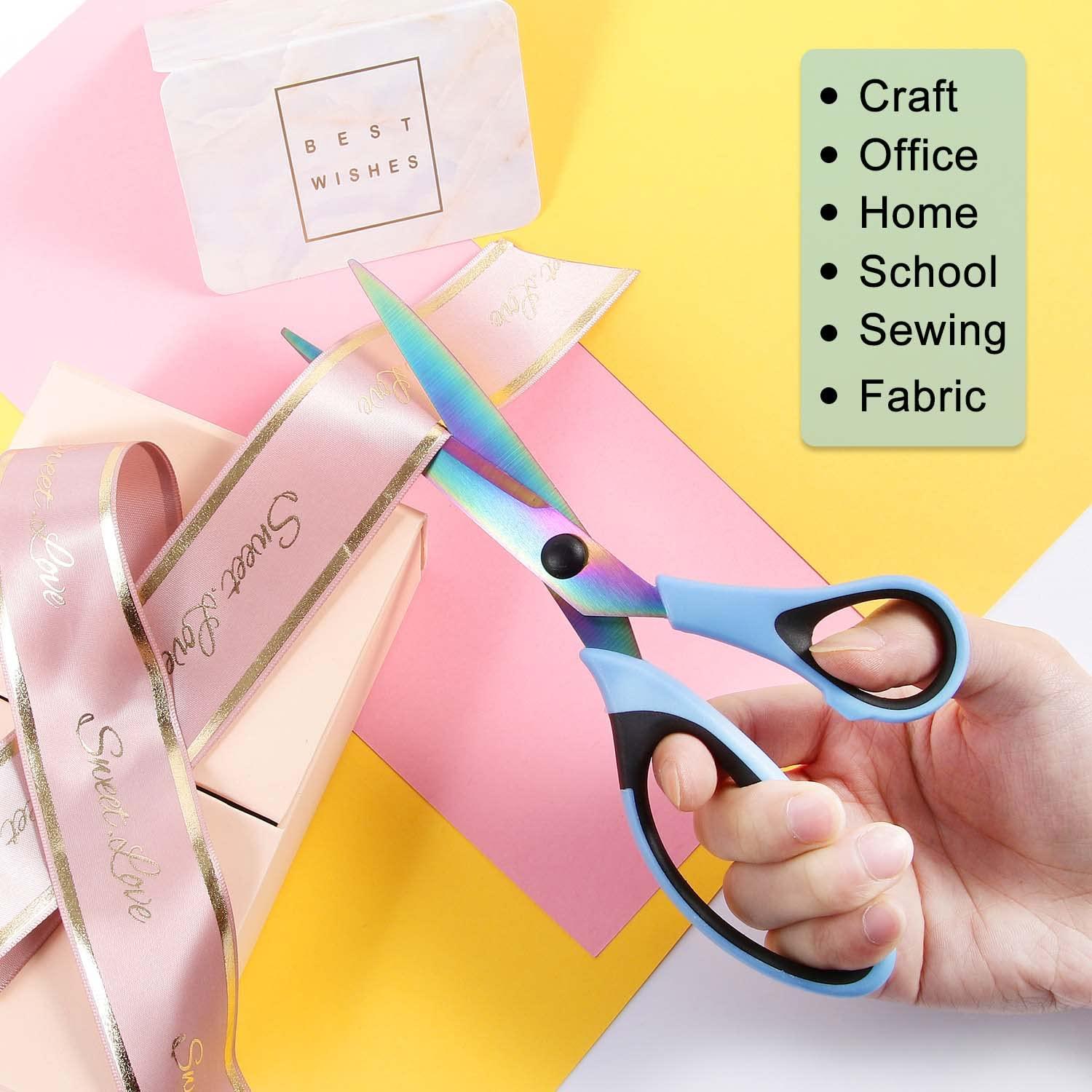 8.5" All-Purpose Scissors, 3-Pack Bulk Ultra Sharp Blade Shears, Comfort-Grip Sturdy Scissors for School, Office, Home, Sewing, Fabric, Craft Supplies, Right/Left Handed - Image 4