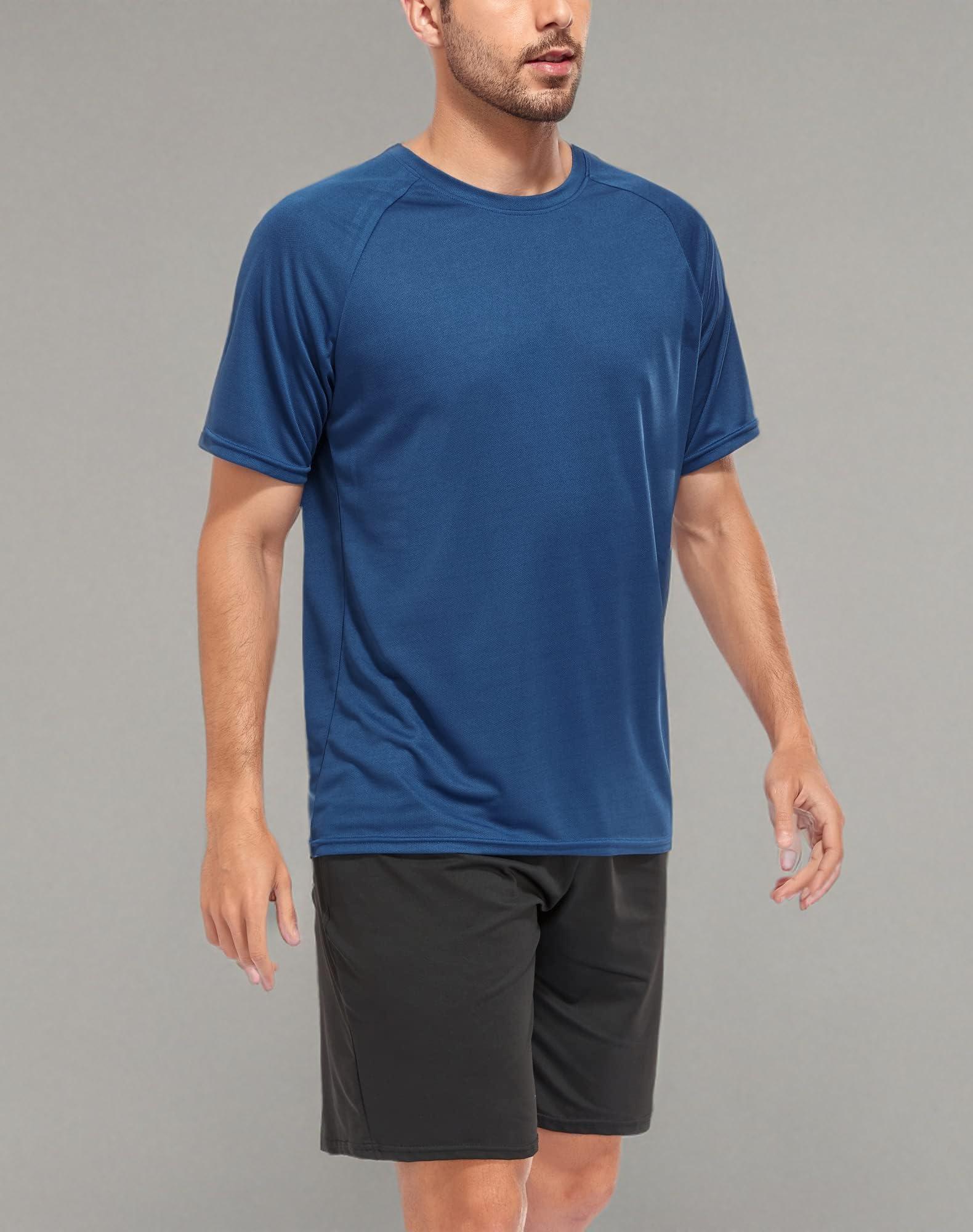 Kinglaman 5 Pack Mesh Workout Shirts for Men Dry Fit Gym Shirts Quick Dry Athletic Short Sleeve T-Shirt Moisture Wicking - Image 6