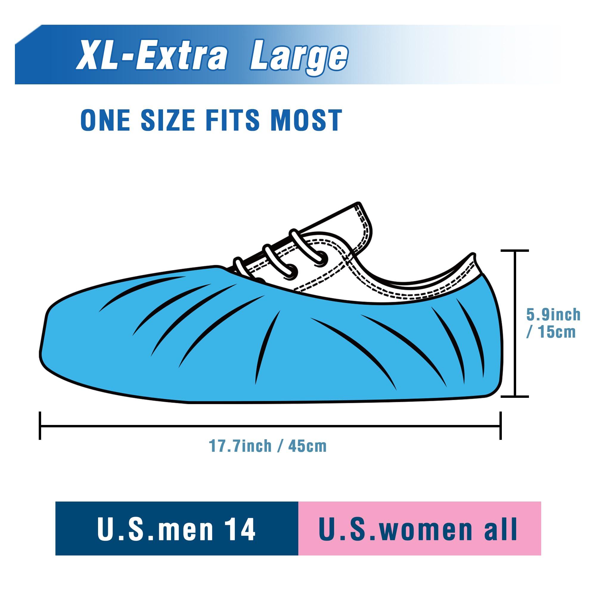 ProtectX Disposable Shoe & Boot Covers, XL Extra Large, 100-pack (50 pairs), Waterproof, Slip Resistant, Durable CPE plastic, Fits up to Men’s 14 US Size and All Women’s US Size Shoes - Image 2