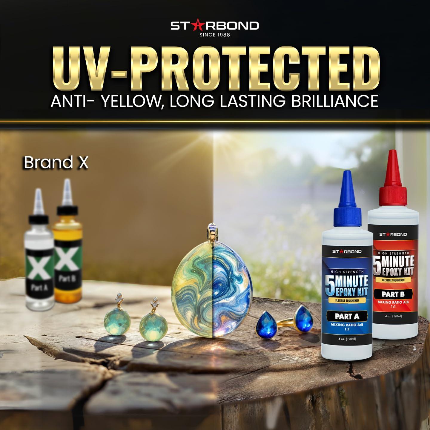 8 oz. XL Starbond 5 Minute Epoxy — Enhanced Strength (2,600 lb Shear Strength), UV-Resistant, Easy to Use, Fast Setting Glue — Compatible with Metal, Plastic, Wood, Ceramics, Glass and More - Image 3