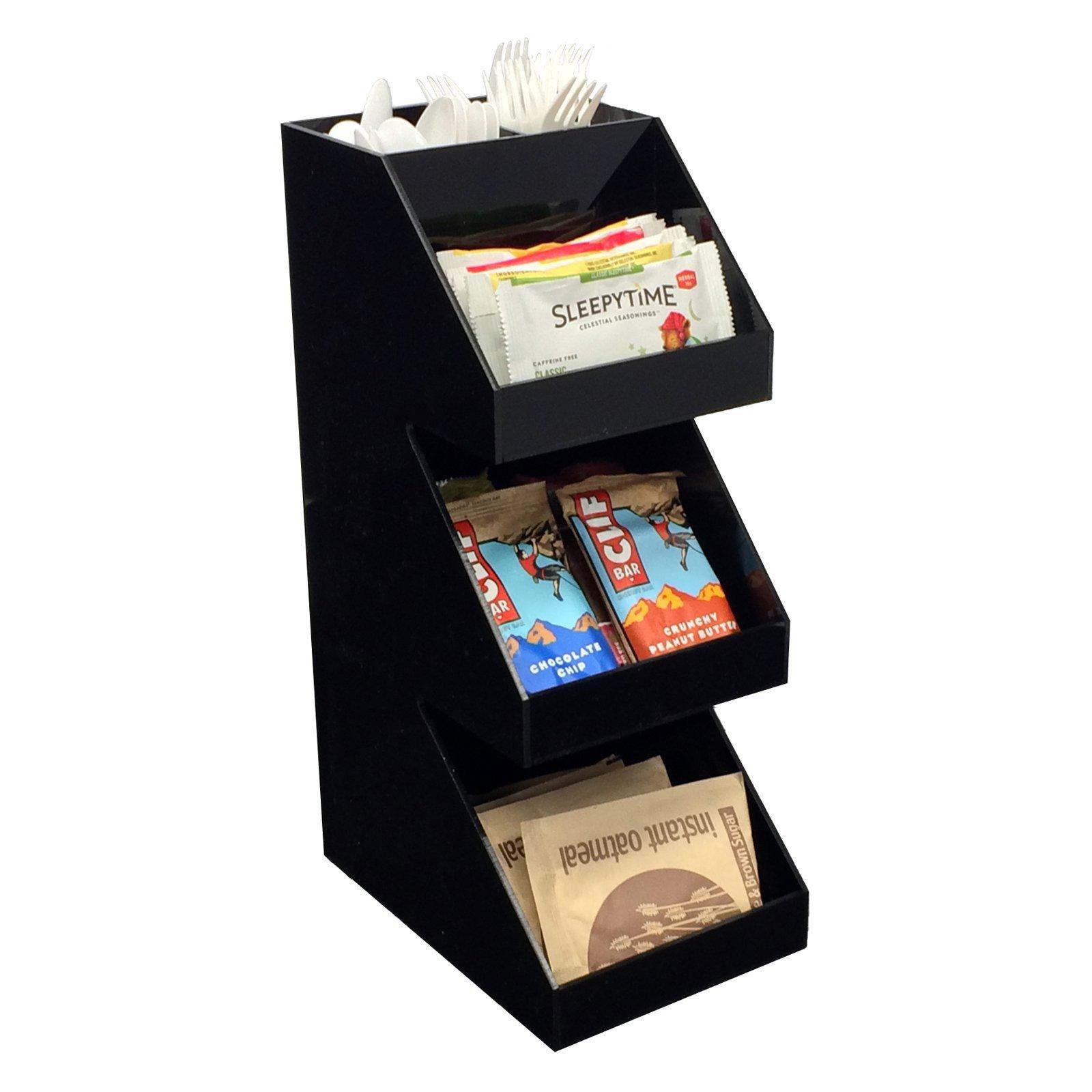 Mind Reader Coffee Tea Utensil and Condiment Station, Countertop Organizer, Coffee Bar, Kitchen, 6"L x 9"W x 16"H, Black - Image 3