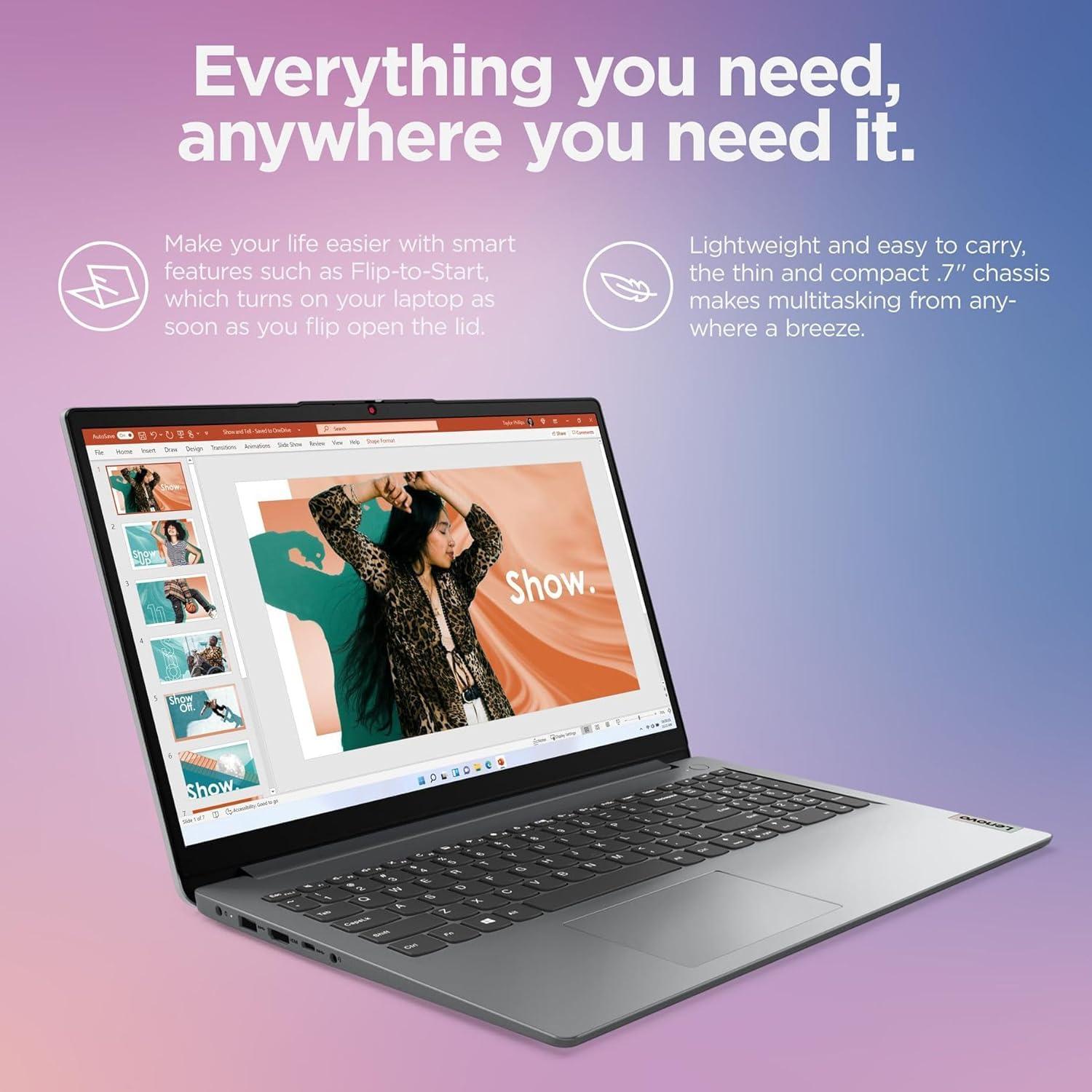 Lenovo 2025 Touchscreen Laptop, 40GB RAM, 1.5TB SSD (1TB PCIe SSD withHP P500 512GB Portable SSD), Intel Core i3-1215U CPU, Windows 11, Business and Home Lover Laptop with Microsoft Office Suite - Image 4