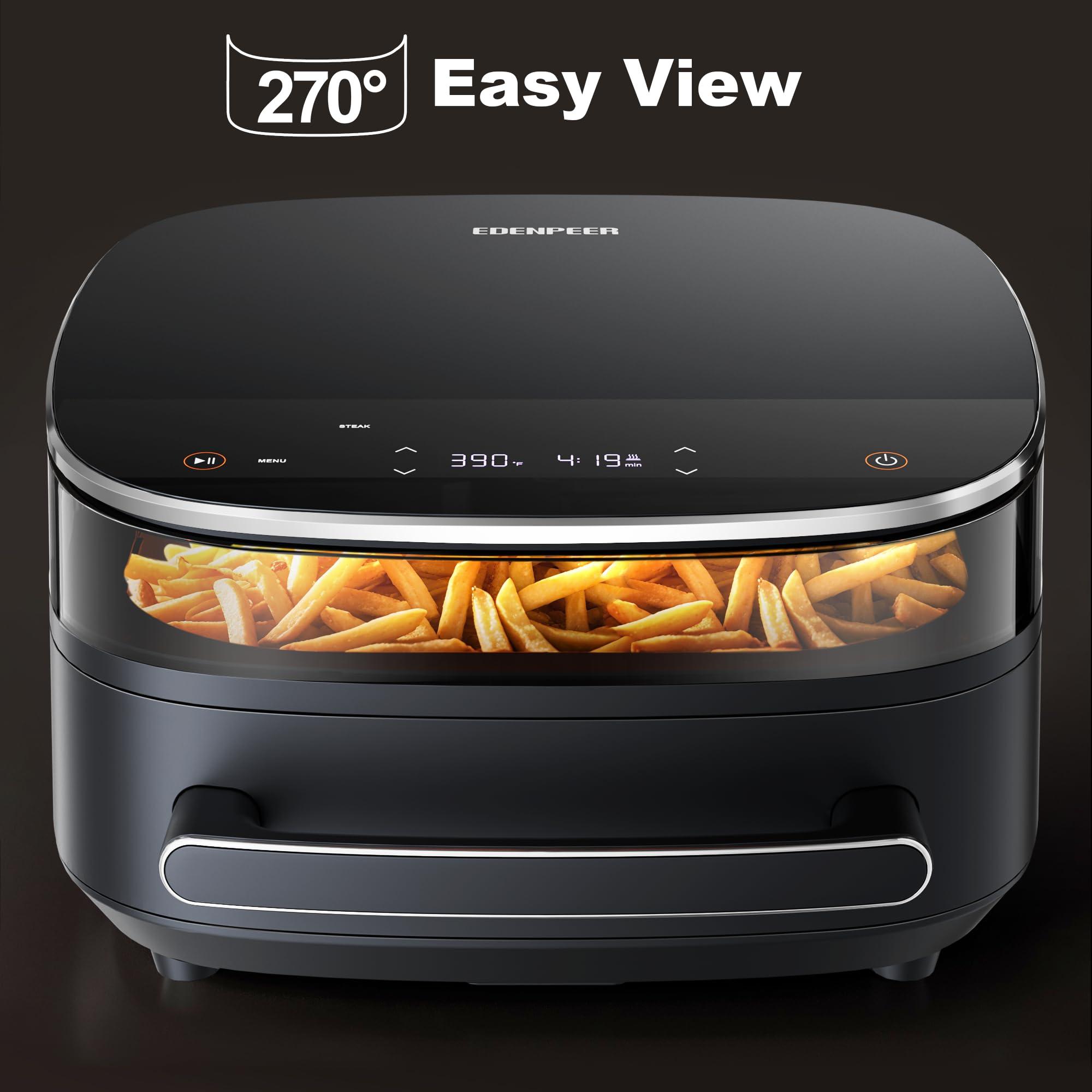 EDENPEER Extra Large Air Fryer,11-IN-1 Airfryer, Non Toxic, Max Crisp, Air Fry, Air Roast, Reheat, Dehydrate, Max Crisp Technology with 450F, 6QT Up to 33 Chicken Wings Capacity - Image 7