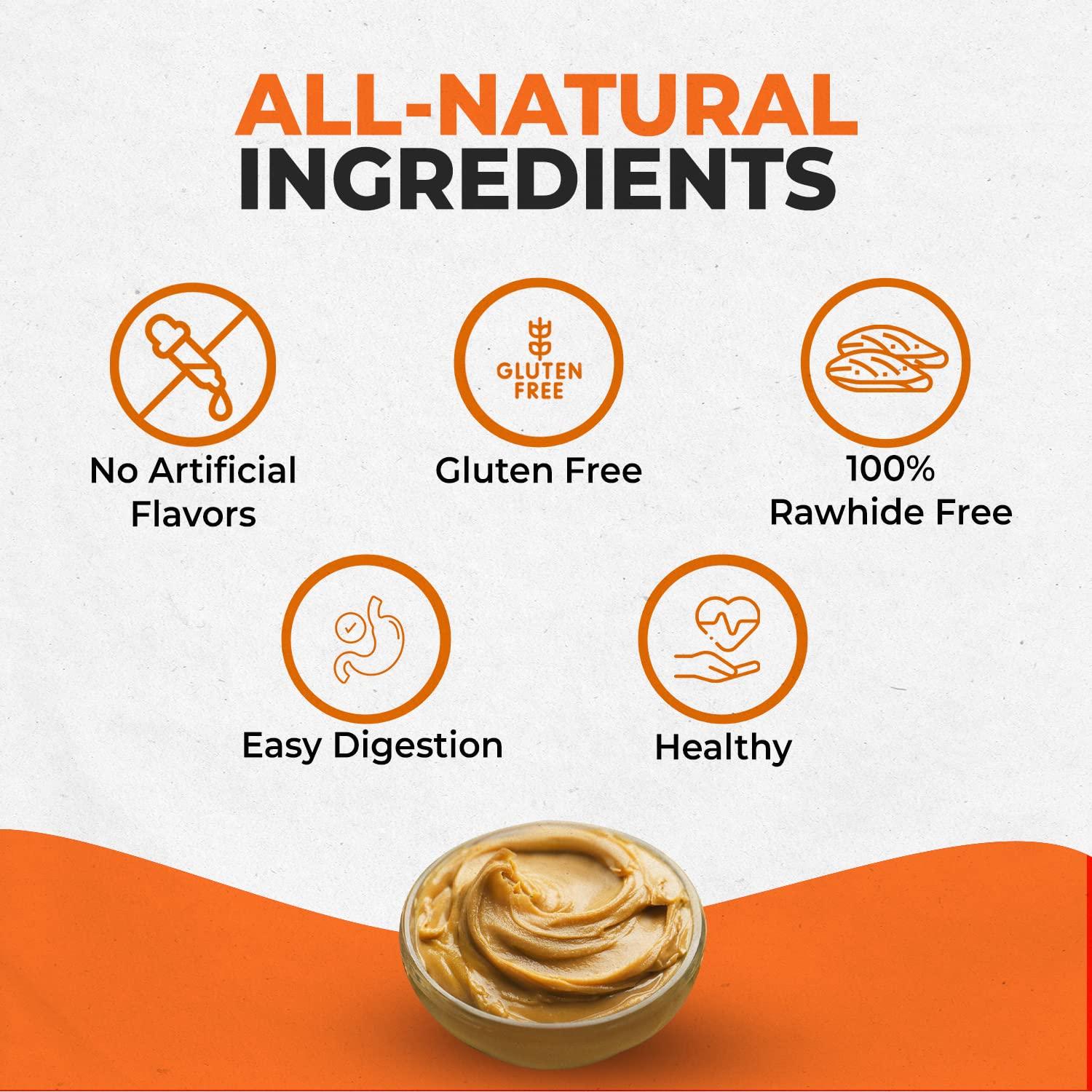 Canine Naturals Peanut Butter Chew - Rawhide Free and Dog Treats - Made from Real Peanut Butter - All-Natural and Easily Digestible - 40 Pack of 5 Inch Stick Chews - Image 4