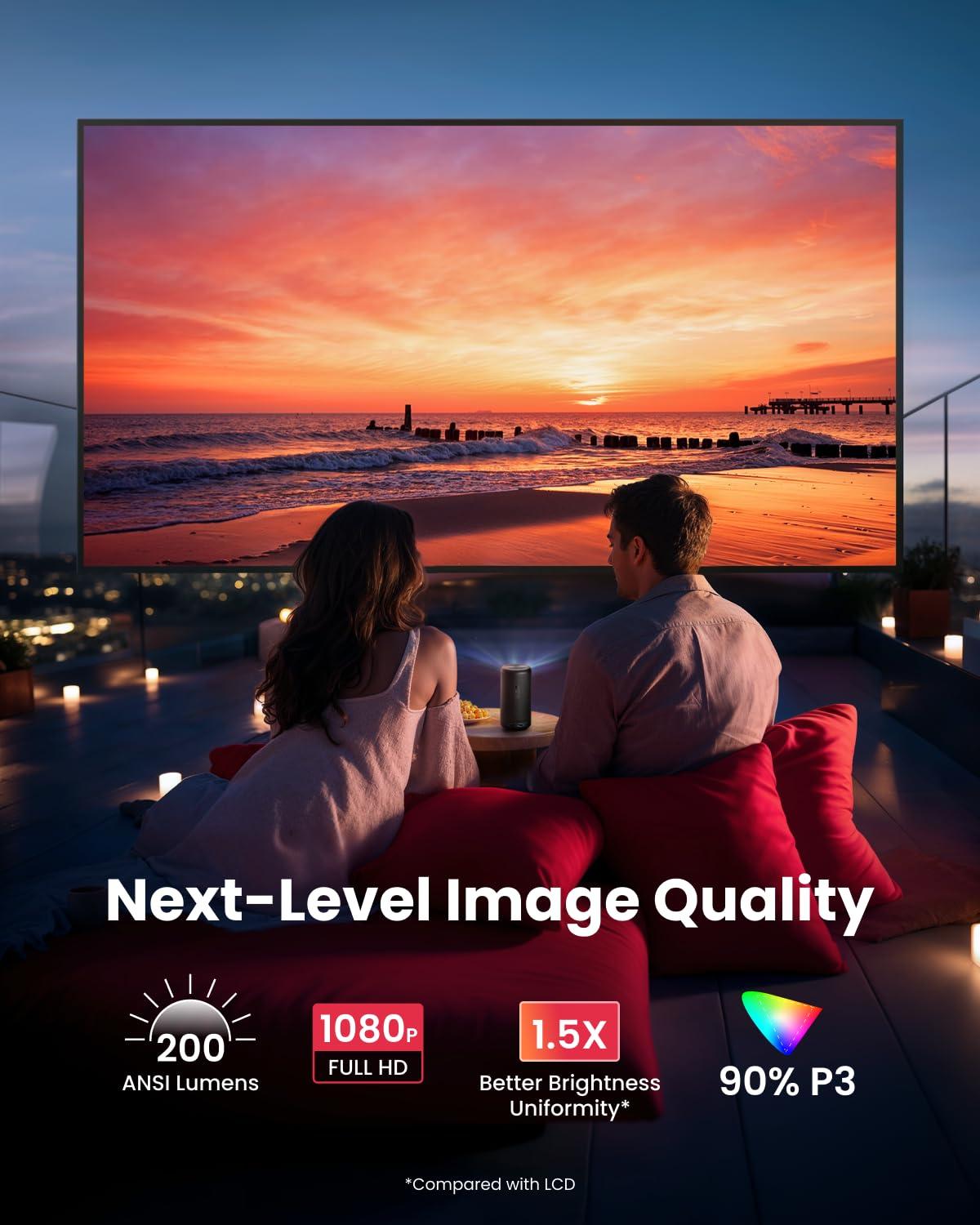 NEBULA Capsule 3 GTV Outdoor Projector, Netflix Officially Licensed, 1080P Smart Mini Projector with Wi-Fi, 2.5 hrs Battery, 120-Inch Display, Dolby Digital, Ultra Portable for Any Space - Image 3