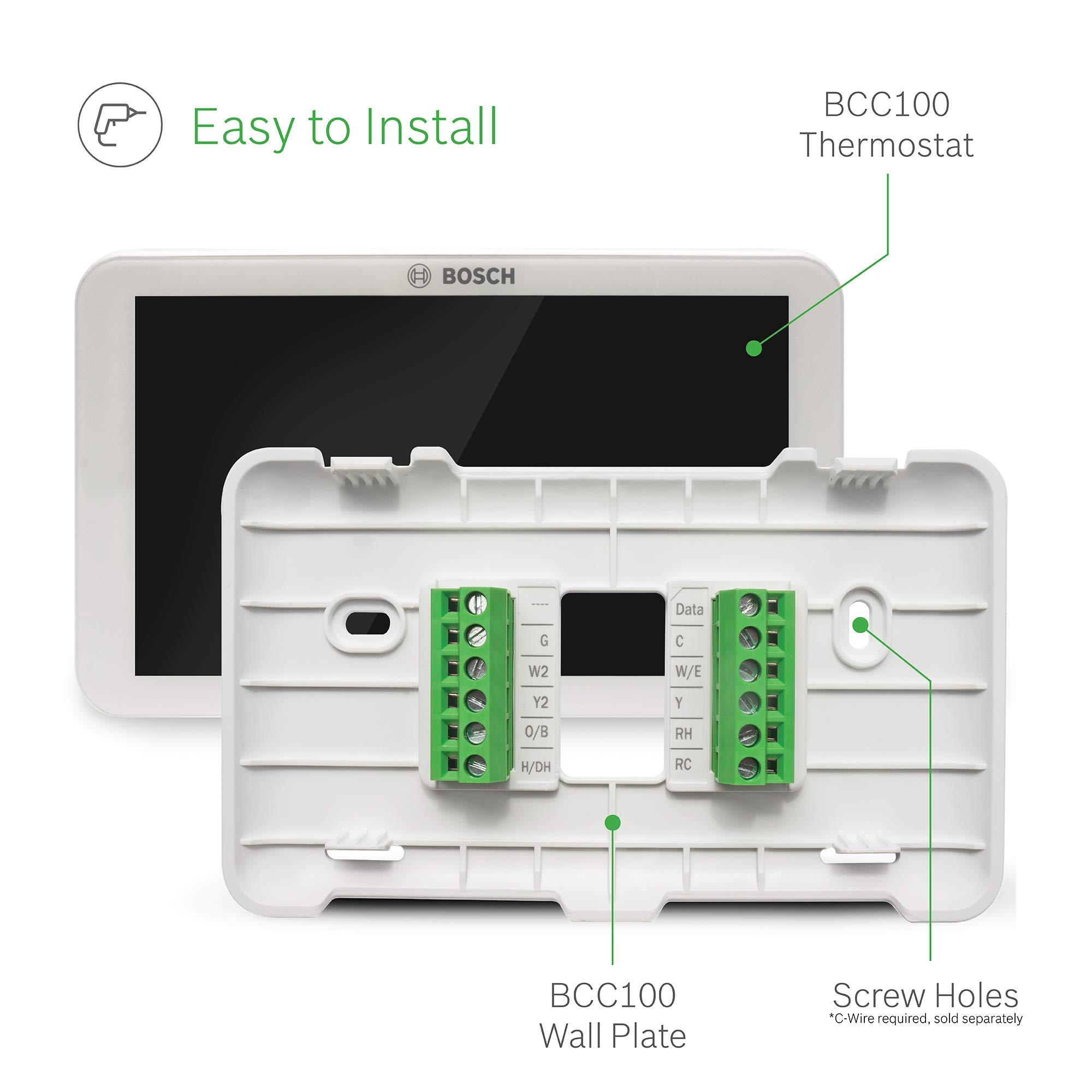 Bosch Large 5-Inch Full-Color Touch Screen Sleek Easy Setup Connected Control Smart Phone Wi-Fi Thermostat for 24V HVAC Systems with Bosch Connected Control App - Image 7