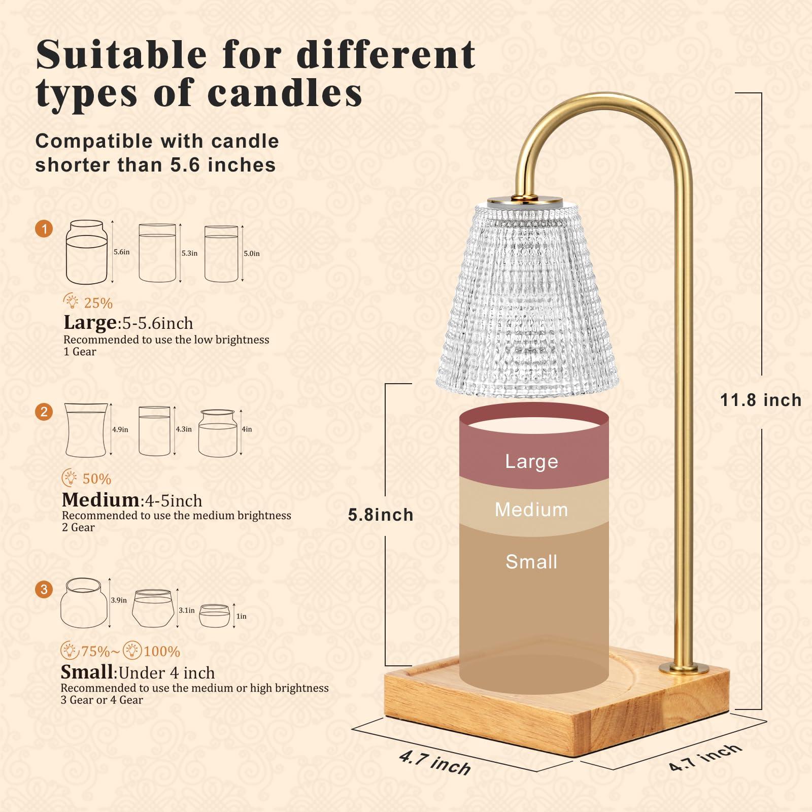 Hong-in Candle Warmer Lamp with Timer Dimmer,Birthday Gifts for Women Mom,House Warming Gifts New Home Room Decor,Wax Warmer for Scented Wax Jar Candles with Unique Dotted Lampshade - Image 2