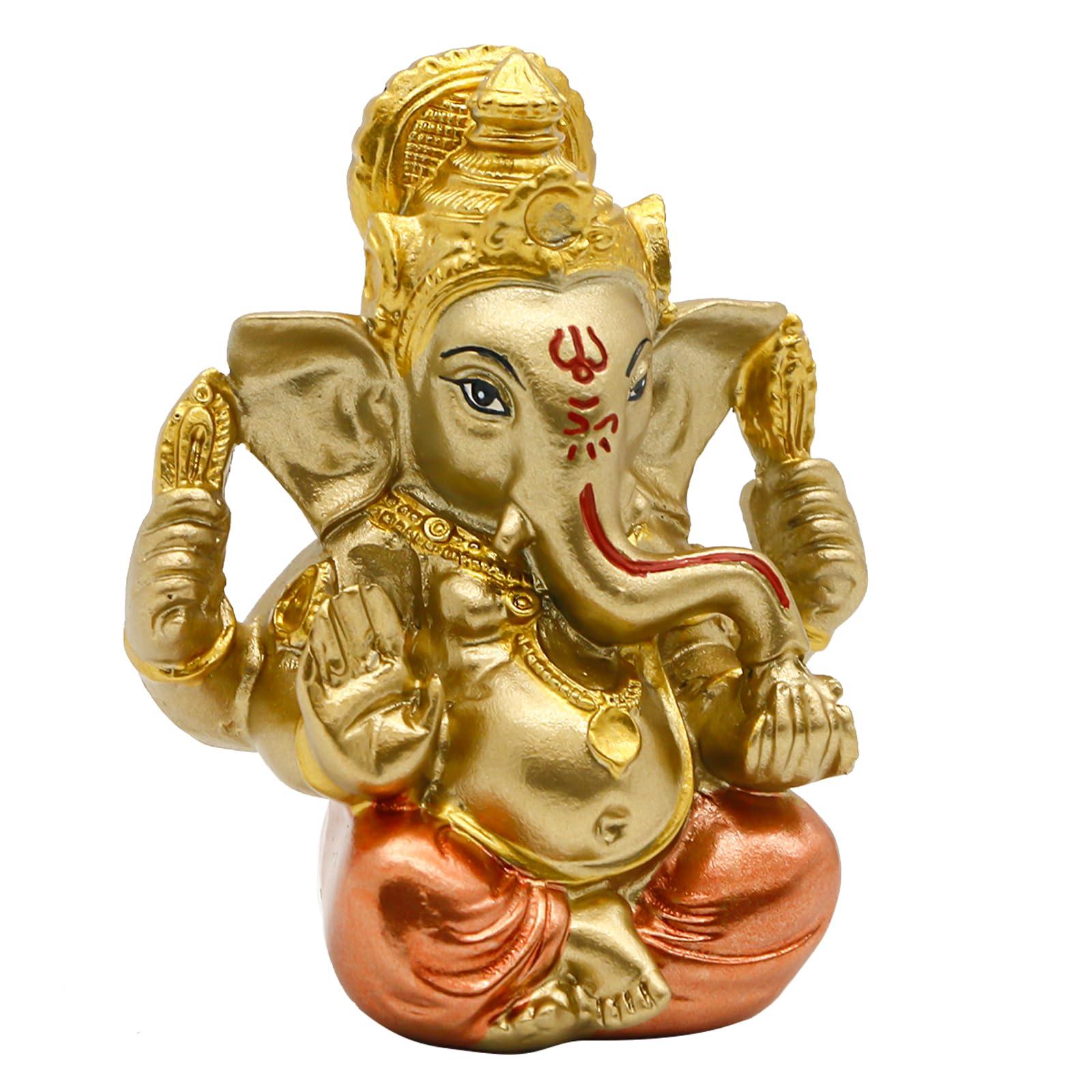 alikiki Hindu God Lord Ganesha Staue - India God Ganesh Idol for Car Dashboard Decor Birthday Gifts for Indian Man Women Home Mandir Temple Pooja Item Diwali Puja Gifts Yoga Room Altar Decor - Image 7