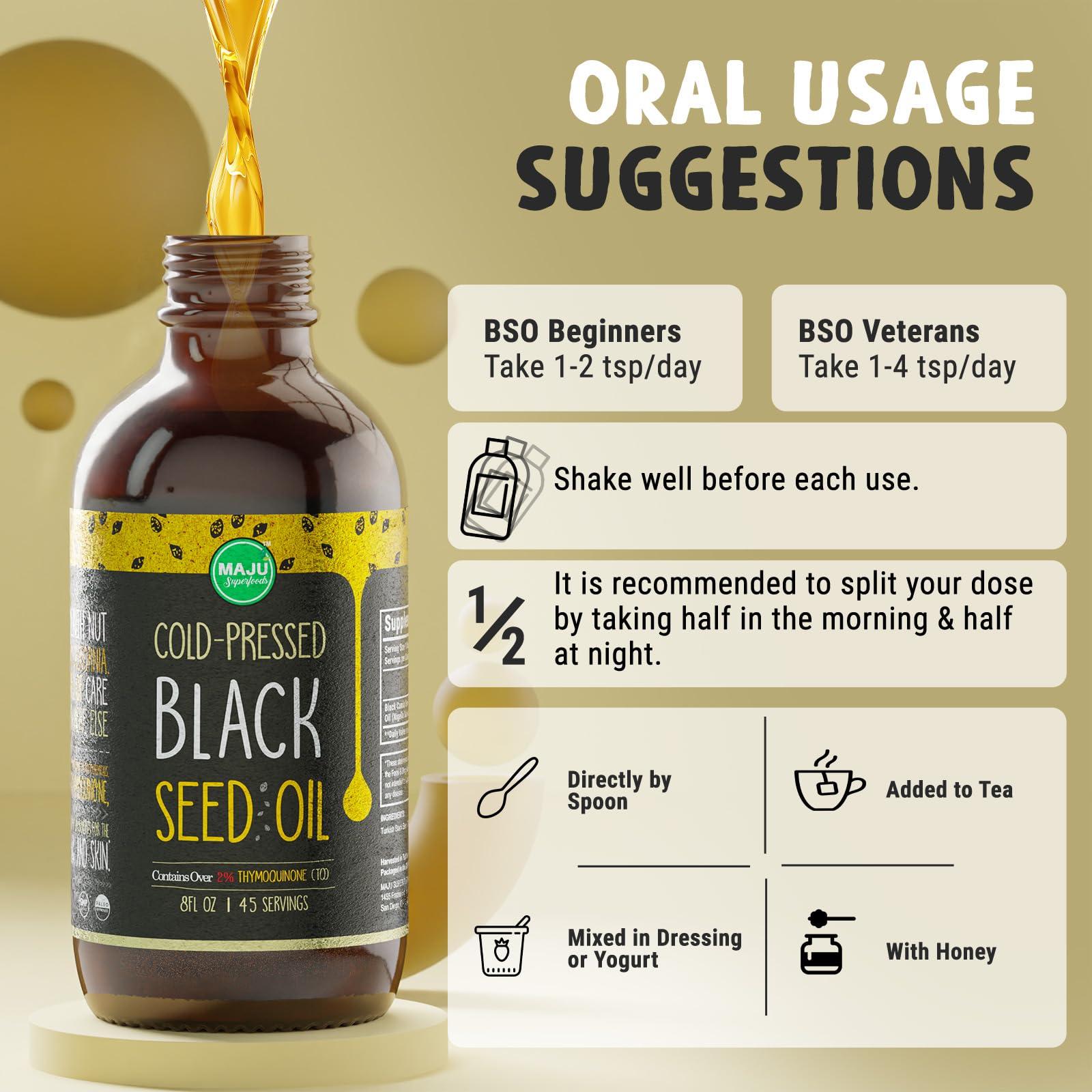MAJU Black Seed Oil - 3 Times Thymoquinone, Cold-Pressed, 100% Turkish Black Cumin Seed Oil, Liquid Pure Blackseed Oil, Glass Bottle, 8 oz - Image 8